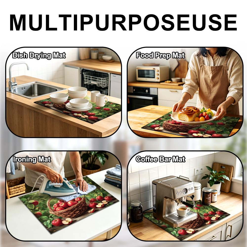 Stove Mat 28.35 x 20.47 Inch Christmas Fireplace and Tree Design Cozy Living Room Holiday Scene Decorative Kitchen Countertop Cover Reusable Flexible Mat for Gas Range Electric Stove Home Winter Décor