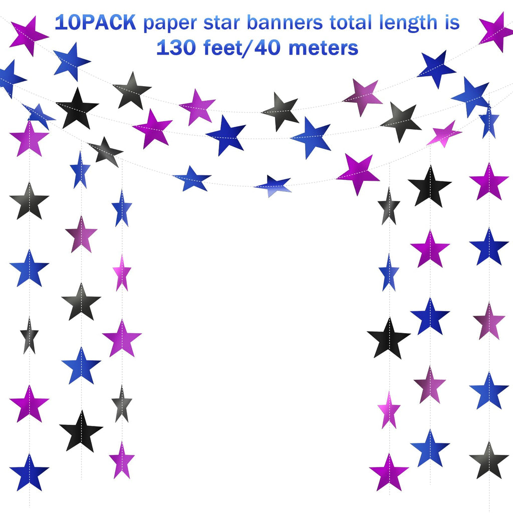 Patelai Glitter Star Garland Banner 2026 Graduation Decor 130 Feet Star Hanging Banner Twinkle Backdrop for Party Birthday Classroom Wedding Supplies(Gold)