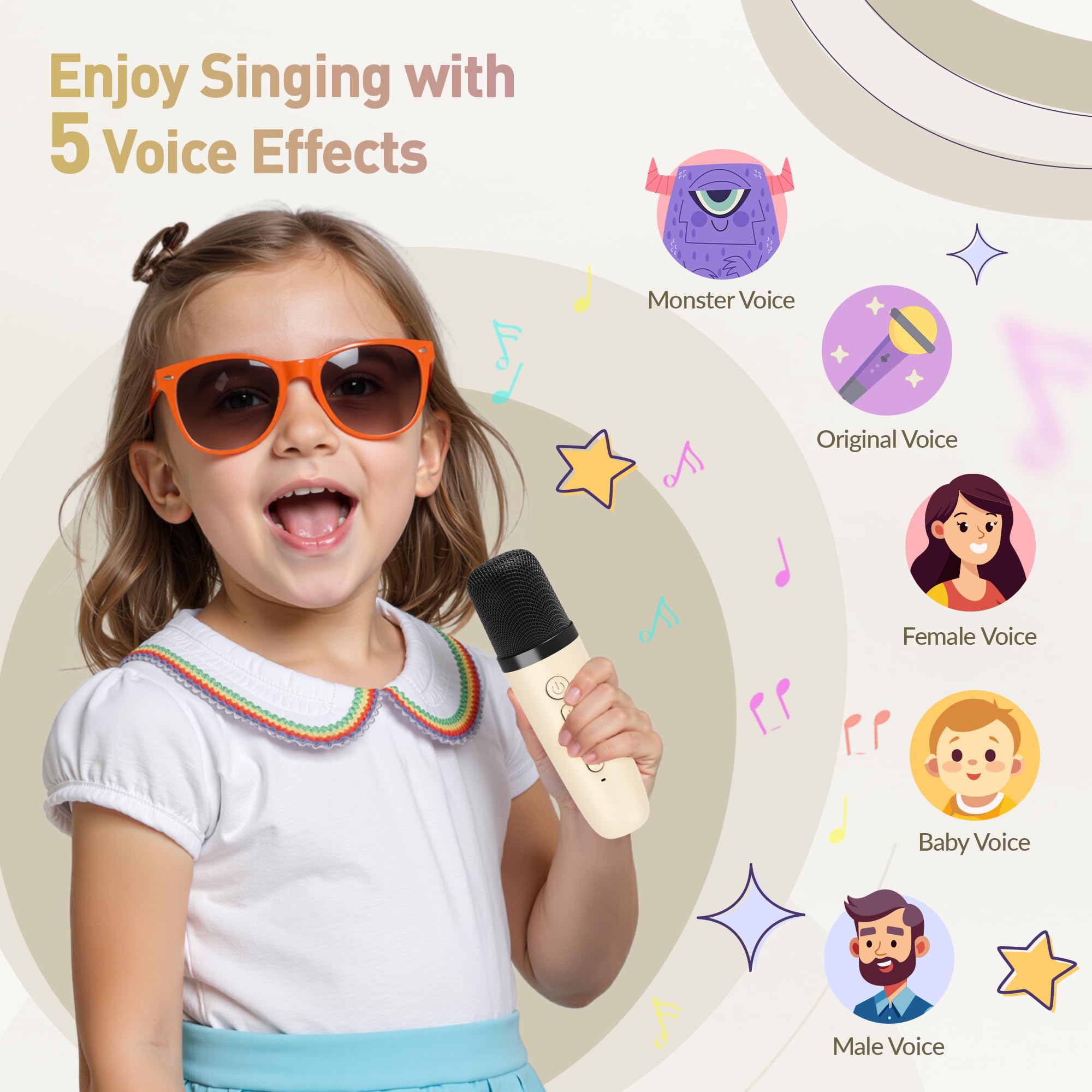 Mini Karaoke Machine, Portable Bluetooth Karaoke Speaker with 2 Wireless Microphones and Party Lights for Kids and Adults, Birthday Gifts for Girls Boys Family Home Party