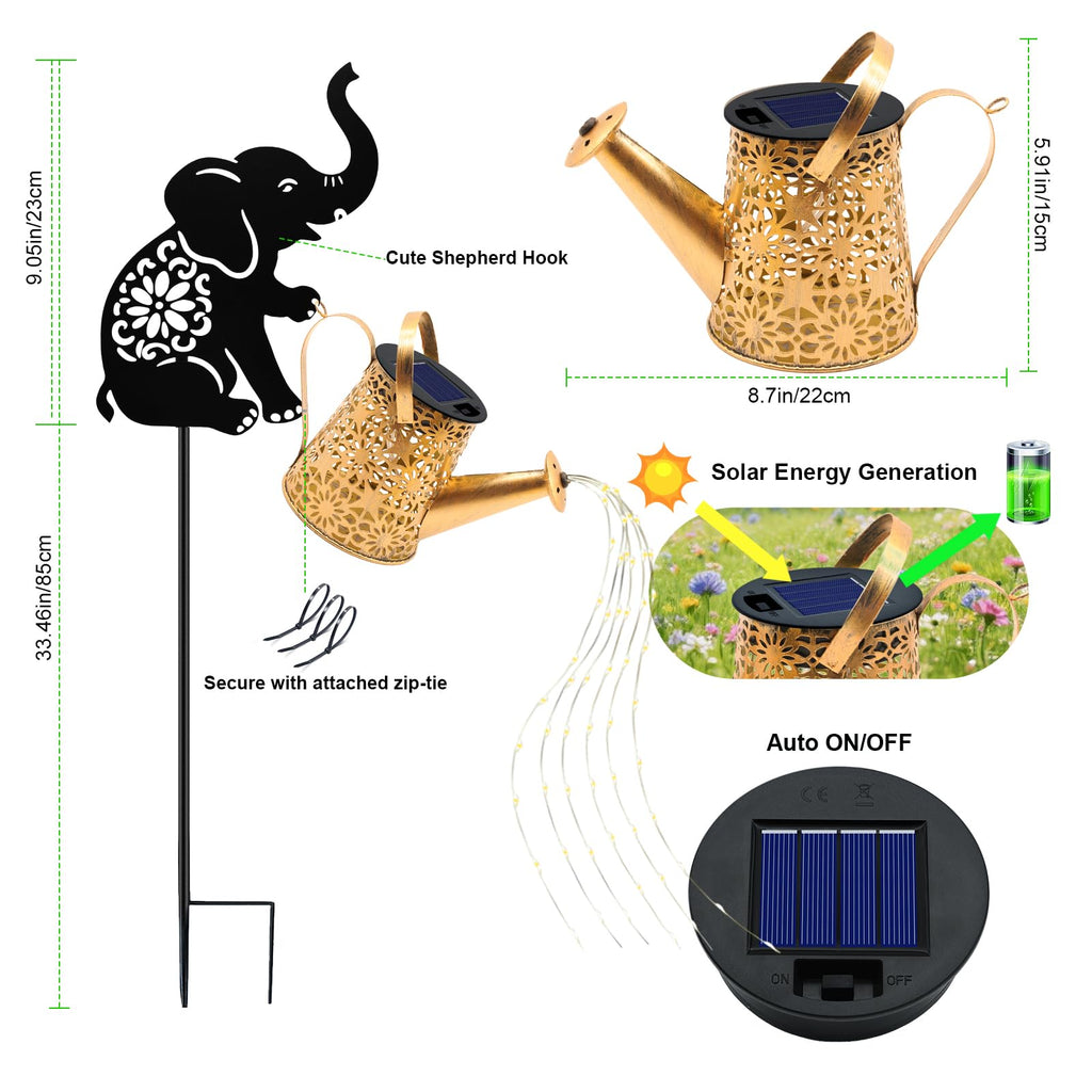 Solar Watering Can Lights, Cat Hanging Lantern Solar Lights Outdoor, Cat Lover Gifts for Mom Women Birthday Mother's Day Christmas, Waterproof Garden Decor Outside Patio Yard Pathway Backyard