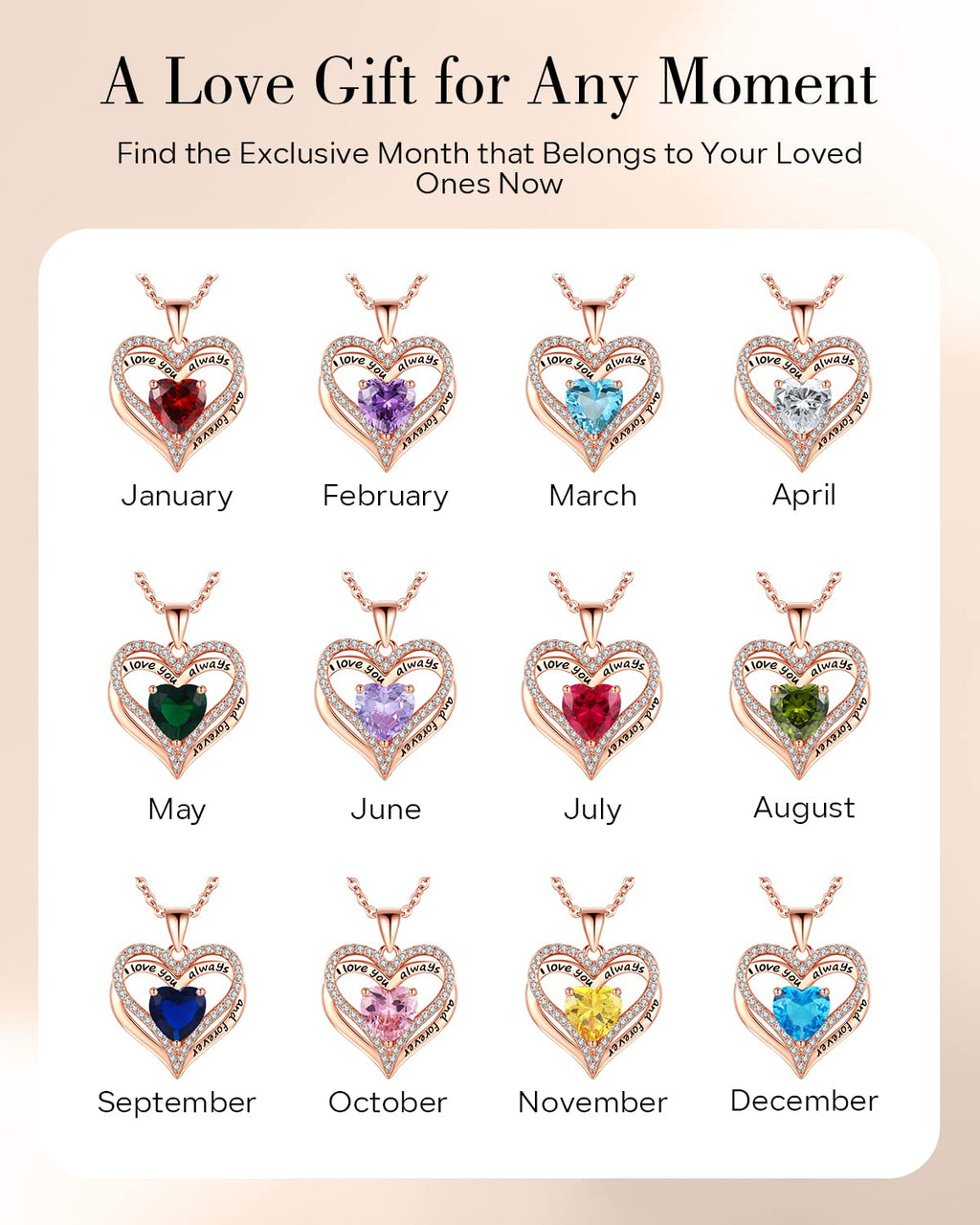 S925 Sterling Silver Necklace for Women, Wife Jewelry Rose Gold, Mom Birthday Valentines Mothers Day Gifts, Girlfriend Necklaces, Daughter Heart Jewel, Anniversary for Her