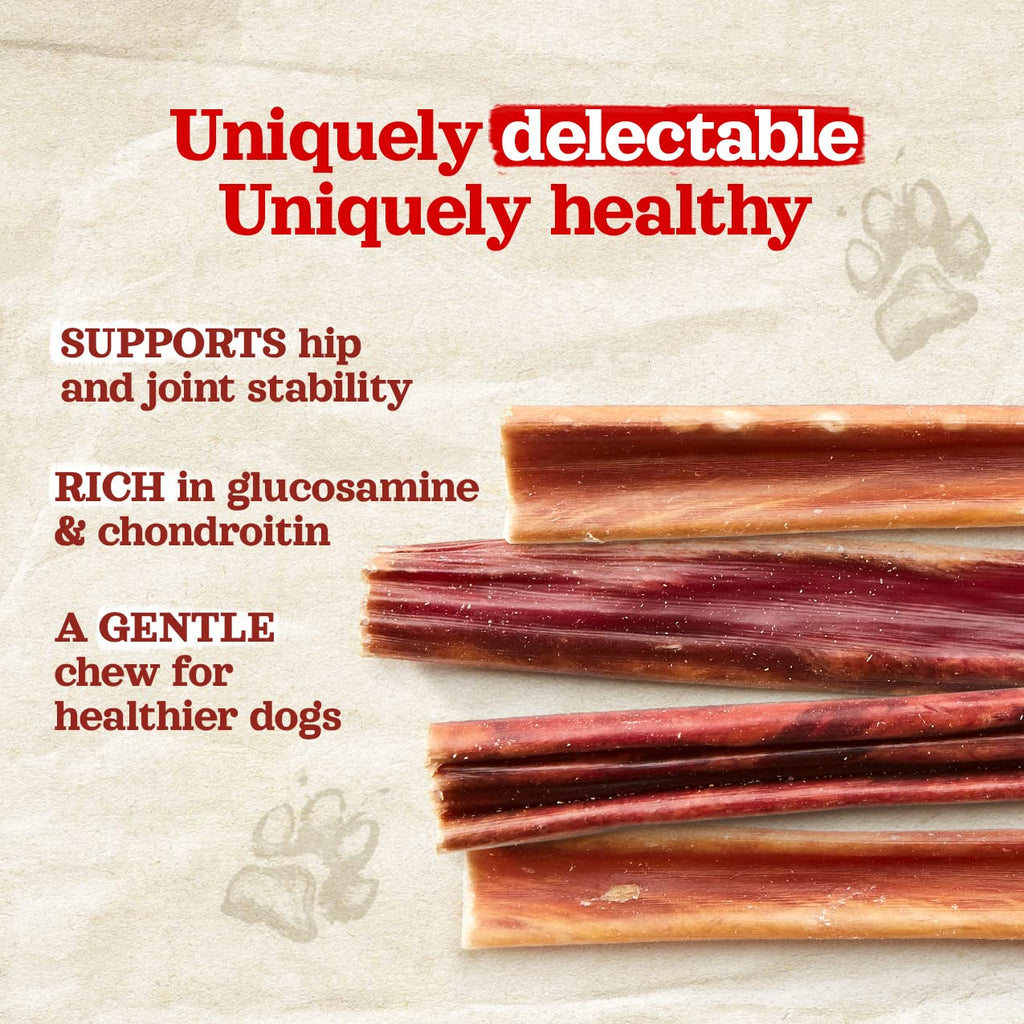 Natural Farm Bully Sticks (6 Inch, 15 Count), Single Ingredient: 100% Beef Chews, Grass-Fed, Non-GMO, Grain-Free, Fully Digestible Treats for Puppies, Small or Senior Dog