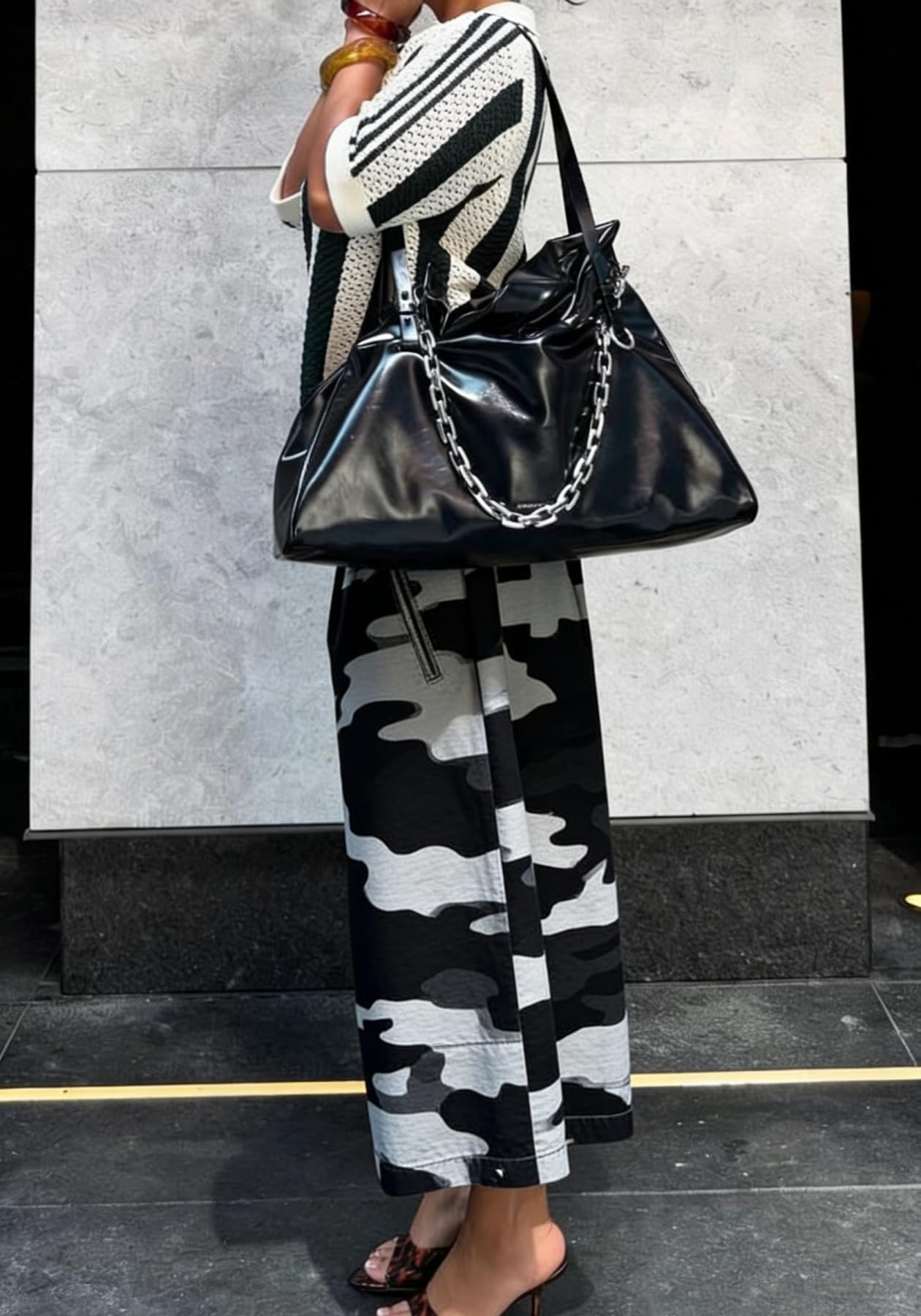 Unybwonn Women Baggy Cargo Jeans Camo Army Fatigue Wide Leg Harem Cropped Denim Pants Plus Size Camouflage Jean Trousers