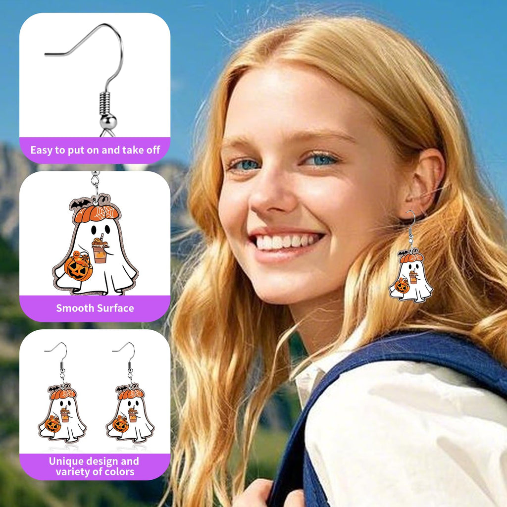Funny Dog Sunflower Paw Print Earrings for Women - Unique & Quirky Funky Acrylic Dangle Earrings, Cute & Silly Novelty Design, Wacky & Crazy Earrings for Fun Lovers