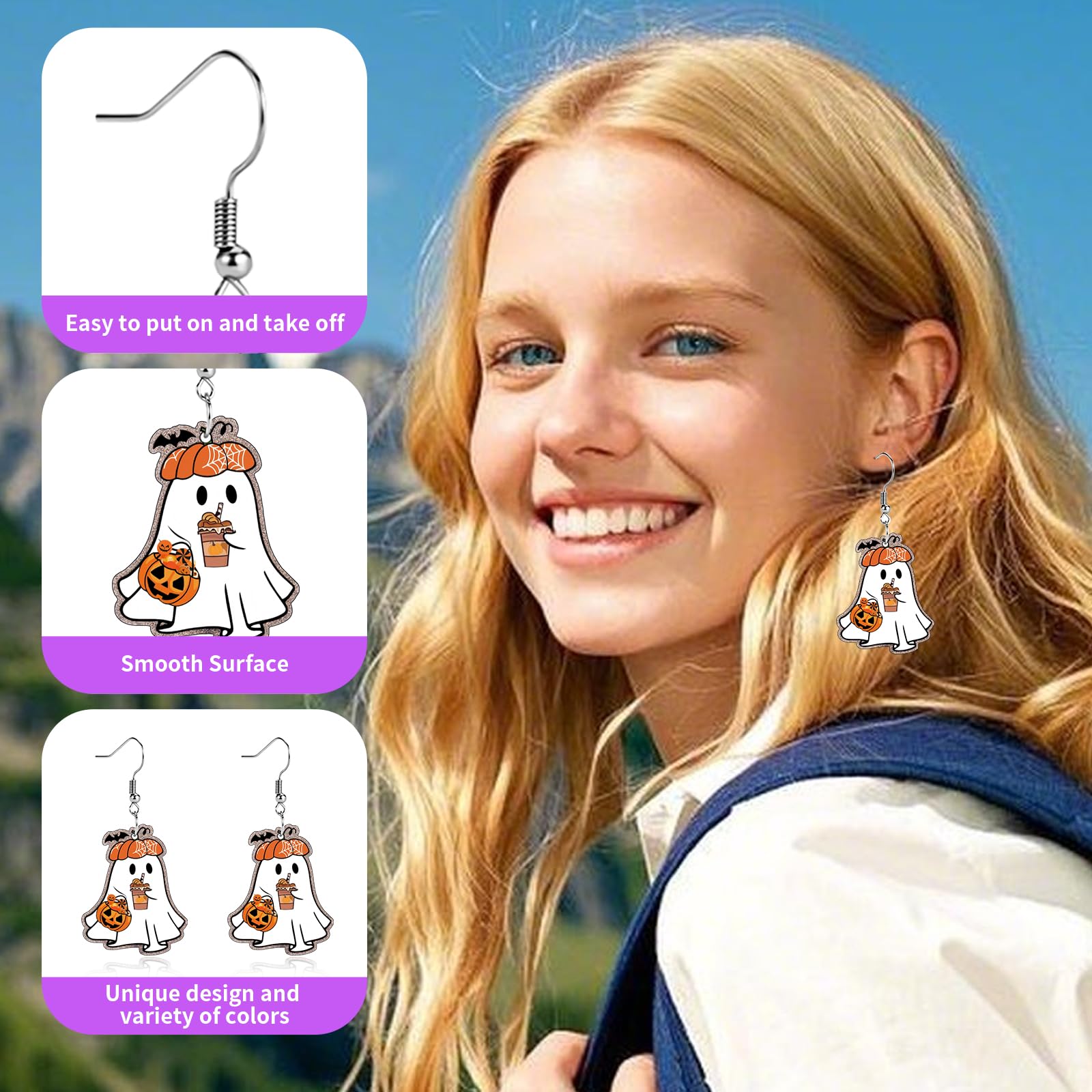 Funny Dog Sunflower Paw Print Earrings for Women - Unique & Quirky Funky Acrylic Dangle Earrings, Cute & Silly Novelty Design, Wacky & Crazy Earrings for Fun Lovers