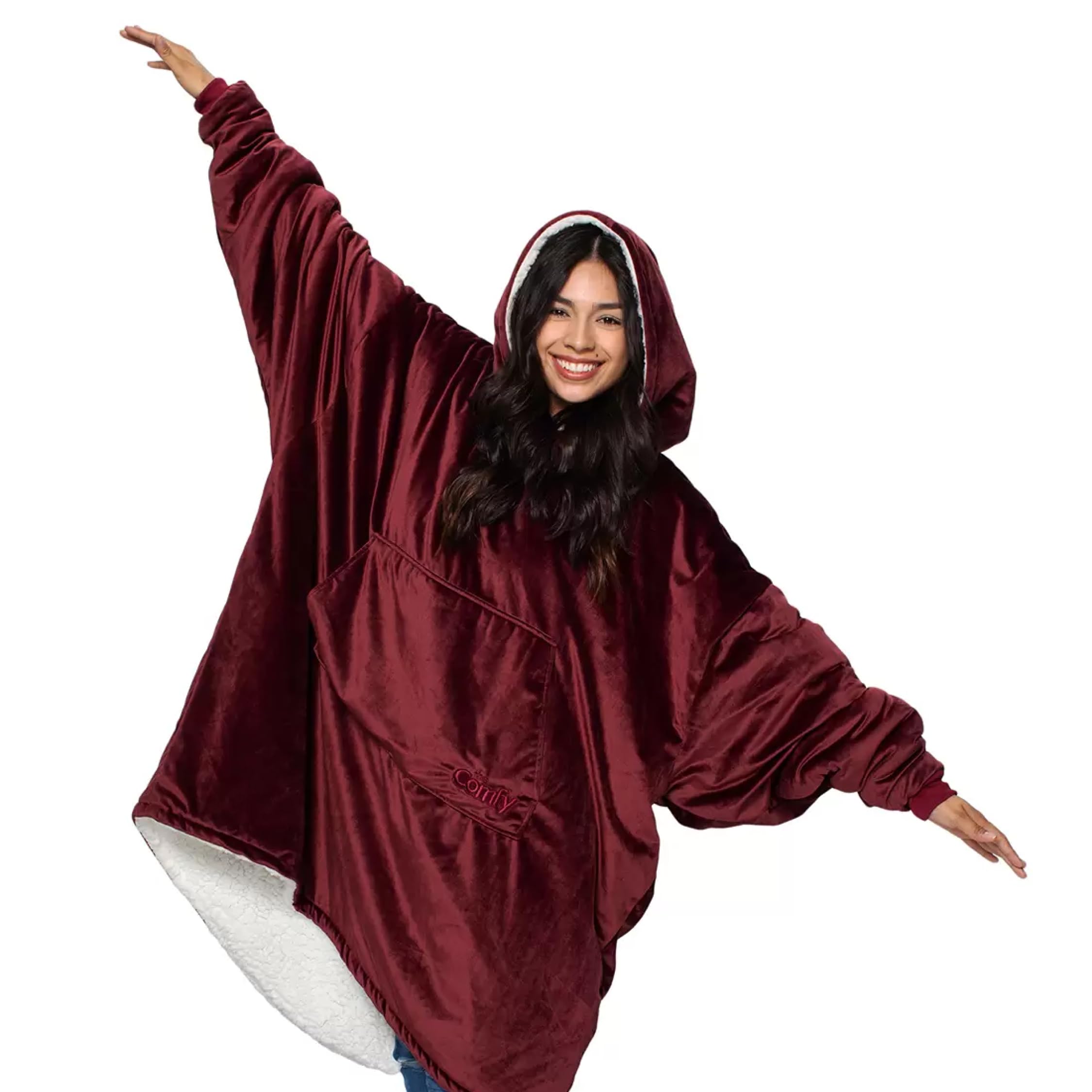 THE COMFY Original | From Shark Tank | Patented | Oversized Sherpa Wearable Blanket Hoodie| Gift for Women & Men | One Size