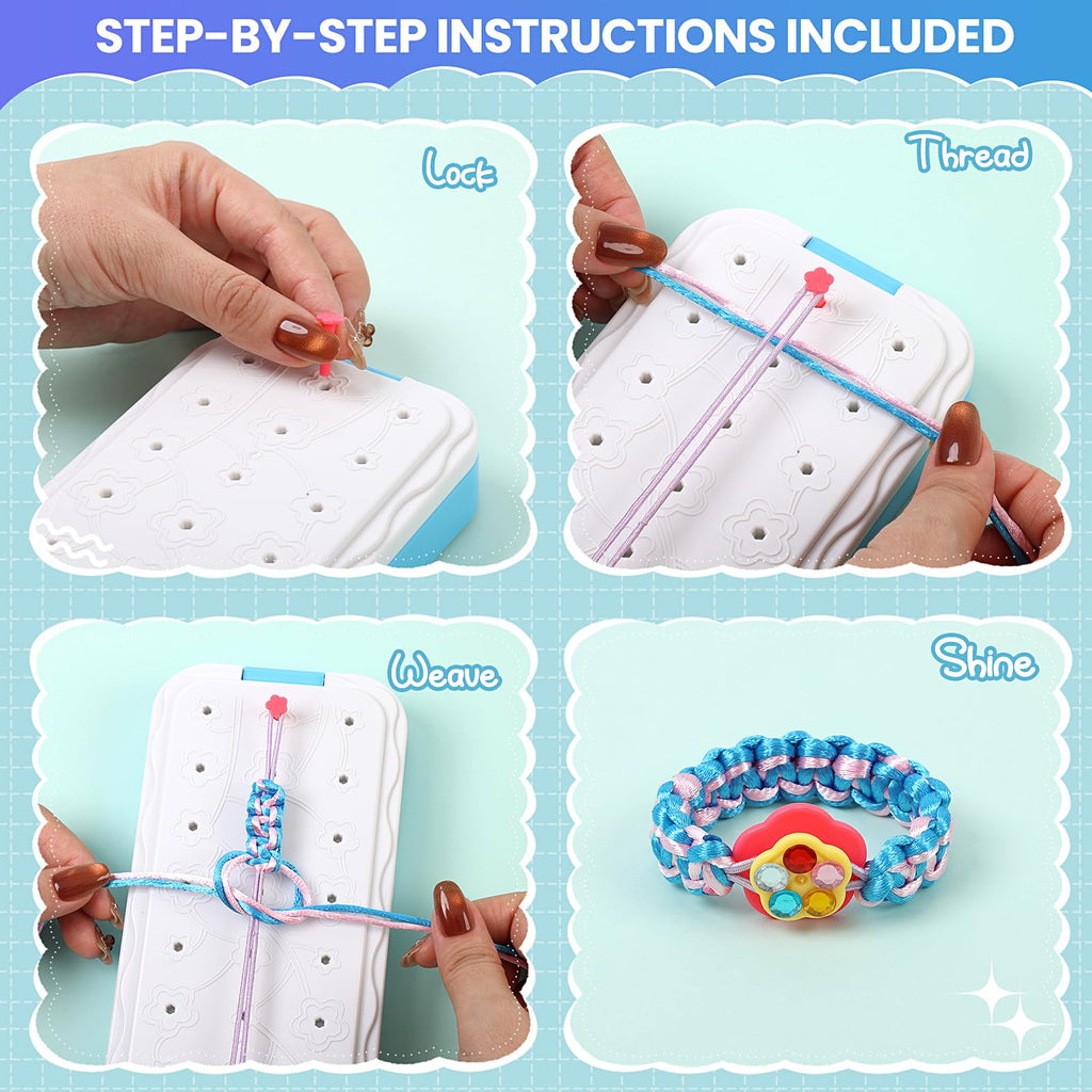 DDAI Arts and Crafts for Kids Age 8-12 Friendship Bracelet Making Kit for Girls - Best Birthday Gifts Ideas for Girl 7 9 10 11 Year Old - Popular Bracelets String Maker Toys Set