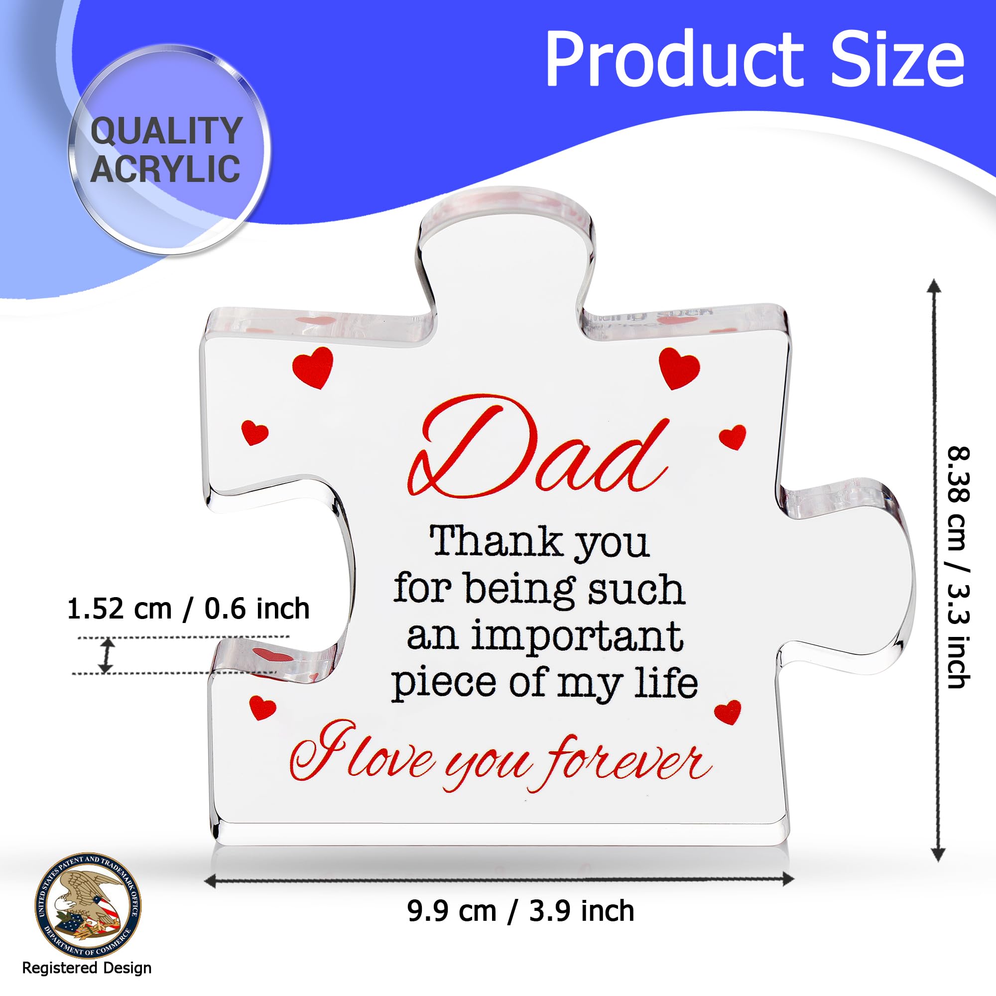 Engraved Acrylic Block Puzzle - Sentimental Gift for Her - Valentine's Day & Fiance Birthday Gift