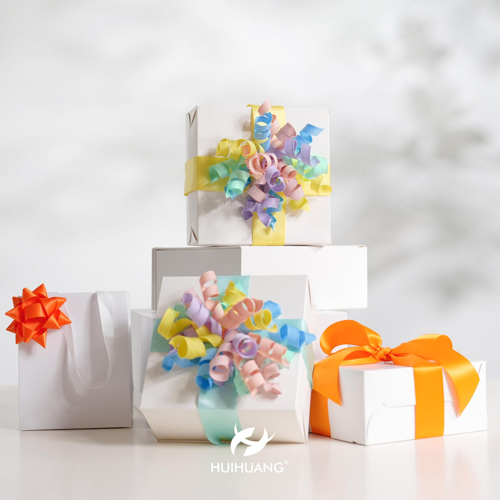 HUIHUANG Green Curly Gift Bows Self Adhesive Sage Green Burst Gift Bow for Gift Wrapping, Birthday, Wedding Baby Shower Party Favors, Wine Bottle, Treat Bags- 6 Counts