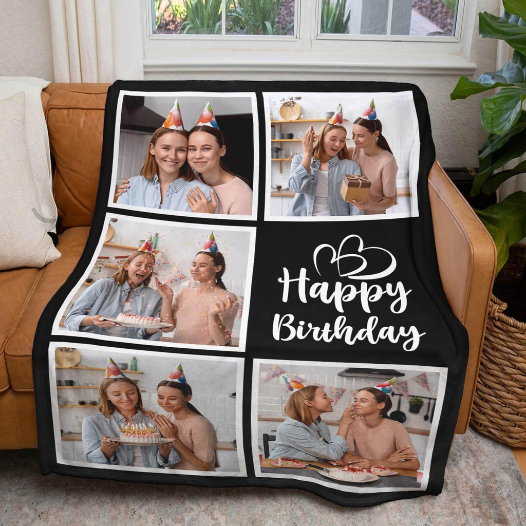 inkArts Custom Blanket Throws with Photos Text Personalized with Picture Customizable, Customize for Mom, Dad, Couple, Girlfriend, Boyfriend, Husband & Wife