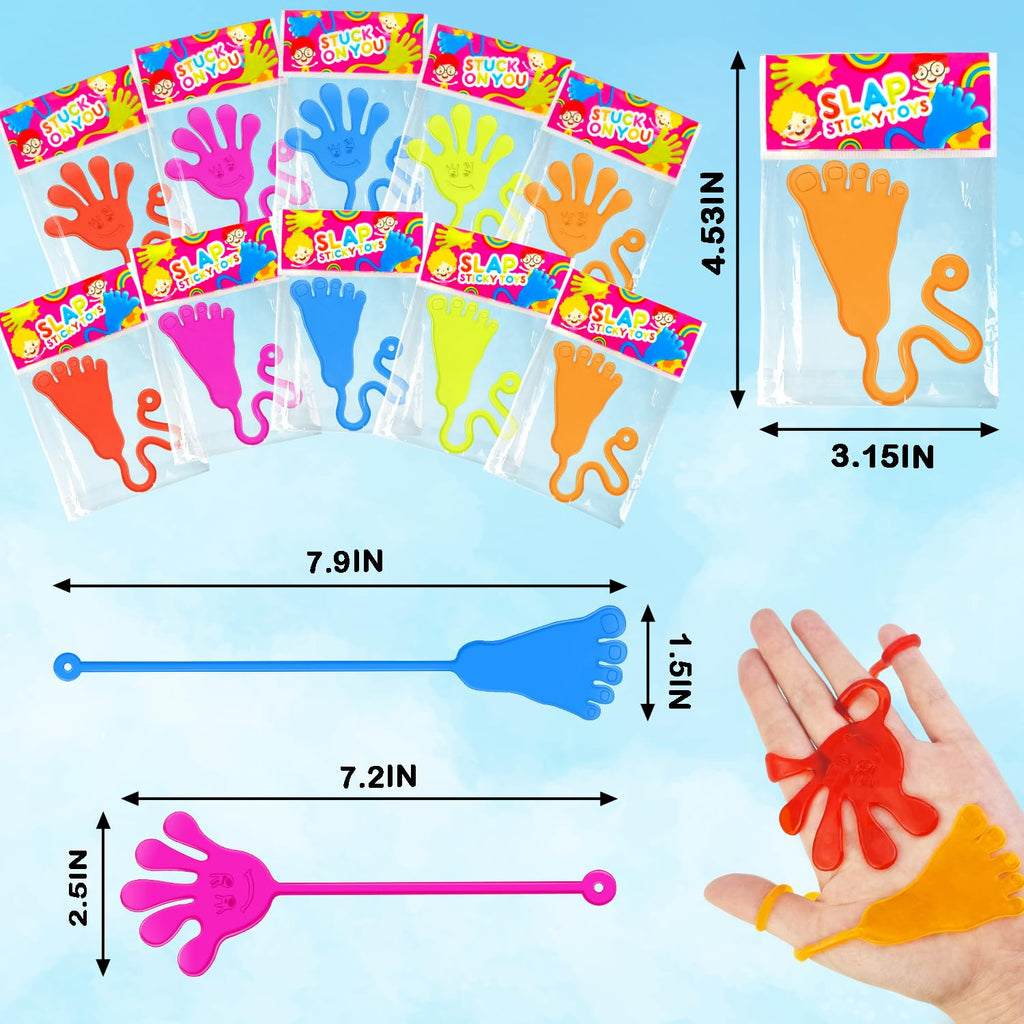 Large Sticky Hands Bulk Party Favors Supplies Toy Gifts for Kids (100 PCS), Birthday Goodie Bag Stuffer Fillers for Toddlers, Class Non Candy Treats Prizes Pinata Parade Throws Giveaways for Boy Girls