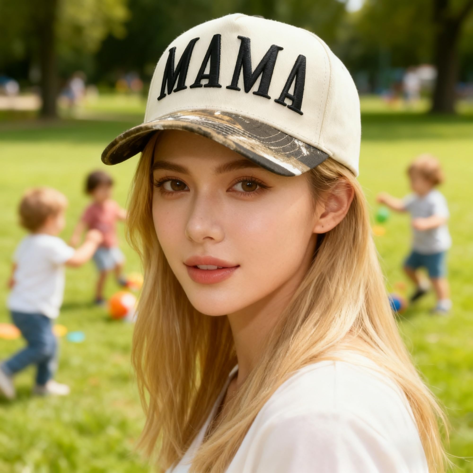 Womens Trucker Hat - With Mommin Embroidery Ponytail Fit - Mom Gifts for Birthday Christmas Valentines Day