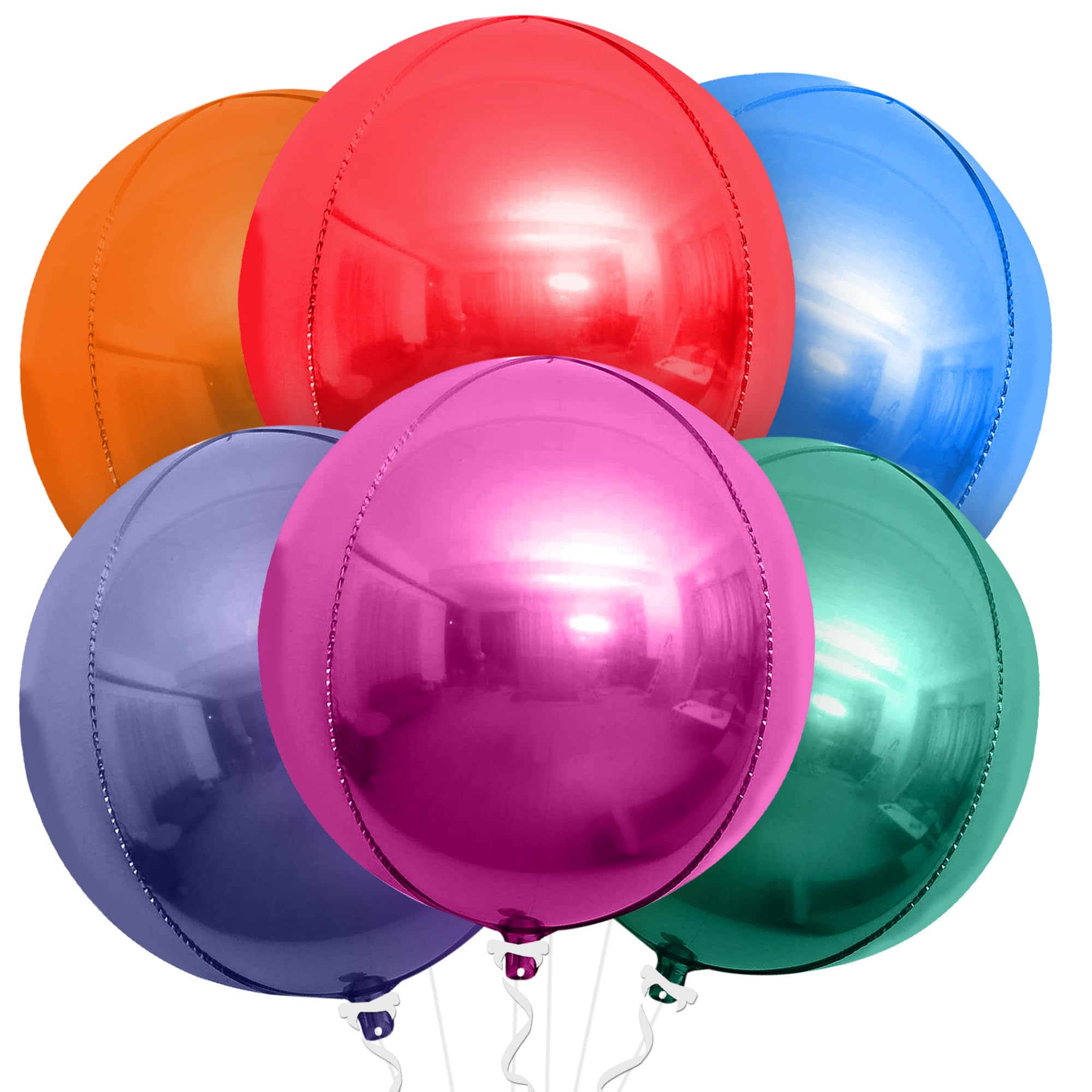 KatchOn, Big Silver Disco Ball Balloons - 22 Inch, Pack of 6 | Disco Party Decorations, 4D Sphere Disco Balloons for 70s Theme Party Decor, Bachelorette Party Decorations | Graduation Decorations 2026