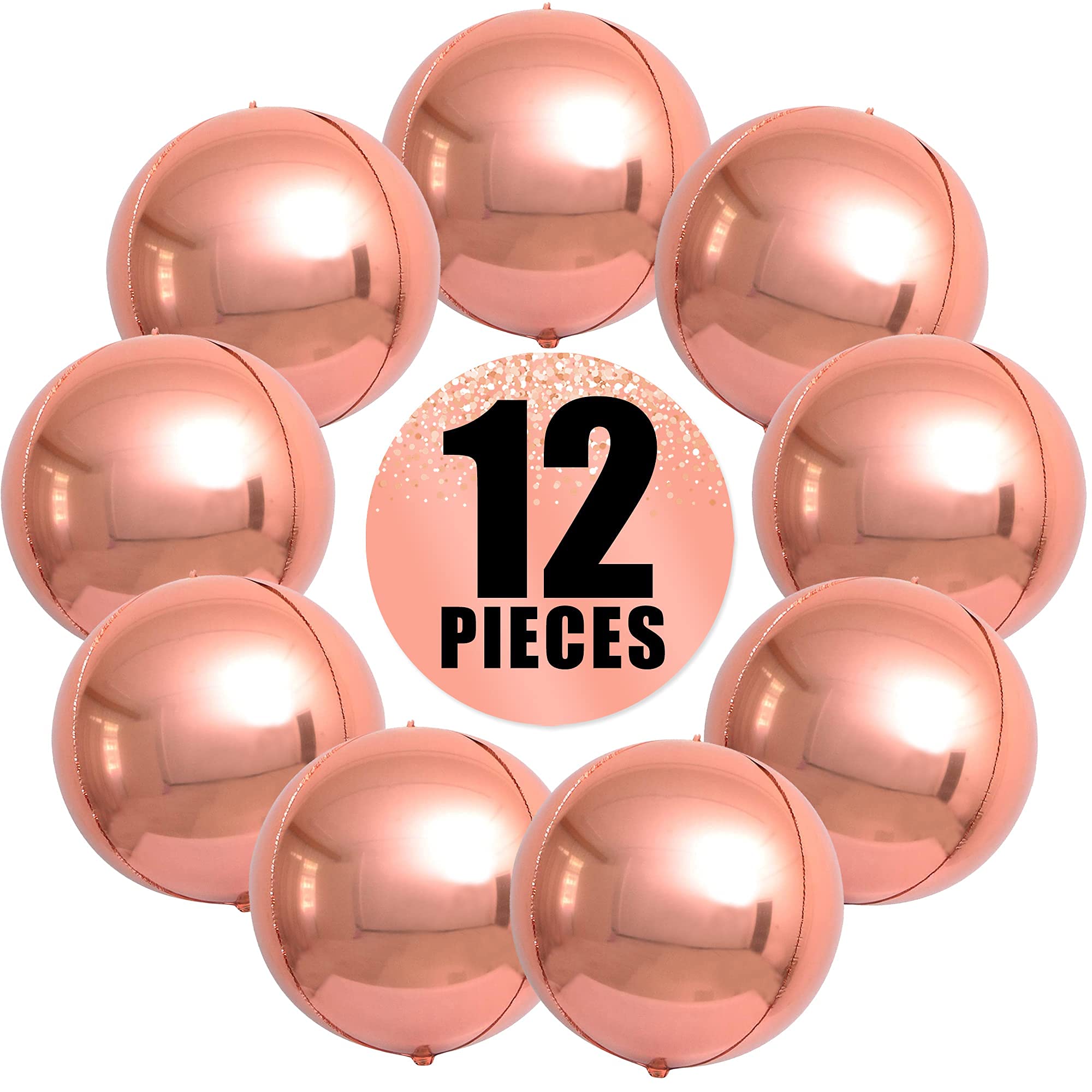 KatchOn, Large Gold Foil Balloons - 22 Inch, Pack of 12 | Gold Balloons for Graduation Decorations 2026 | Mylar Balloons for Anniversary, Wedding, Golden Birthday Party Decorations