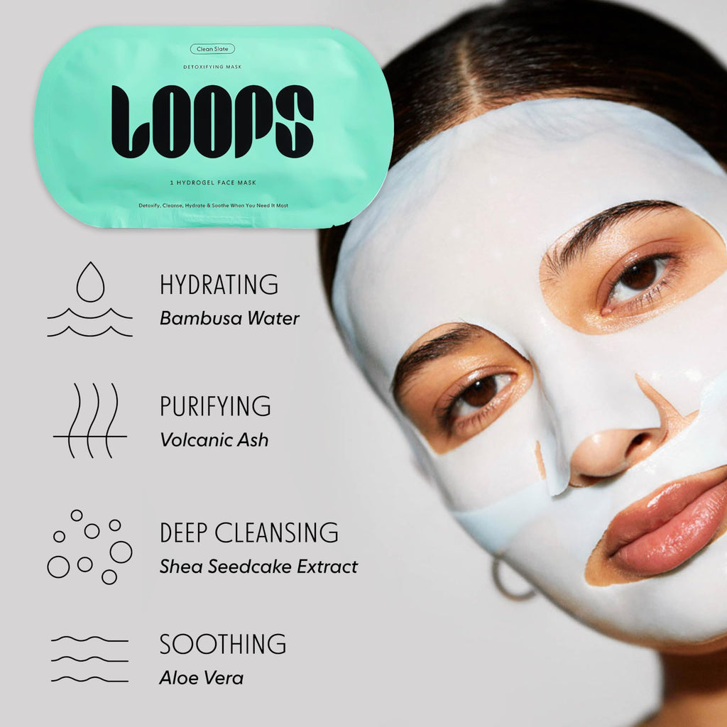 LOOPS DOUBLE TAKE - Glow Korean Hydrogel Face Masks - Calms and Soothes Skin - Refine Pores and Smooth for a Flawless Face - Hydrating Skin Mask Face Mask Leaves You Refreshed and Loumonus 5pc