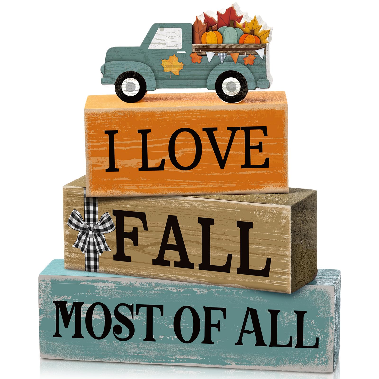 Moucuny 4 Pcs Christmas Table Decor Wooden Hot Cocoa Decoration Christmas Centerpiece Winter Tiered Tray Decor Decorative Red Hot Cocoa Block Signs Gift Farmhouse Xmas Decoration for Home Kitchen