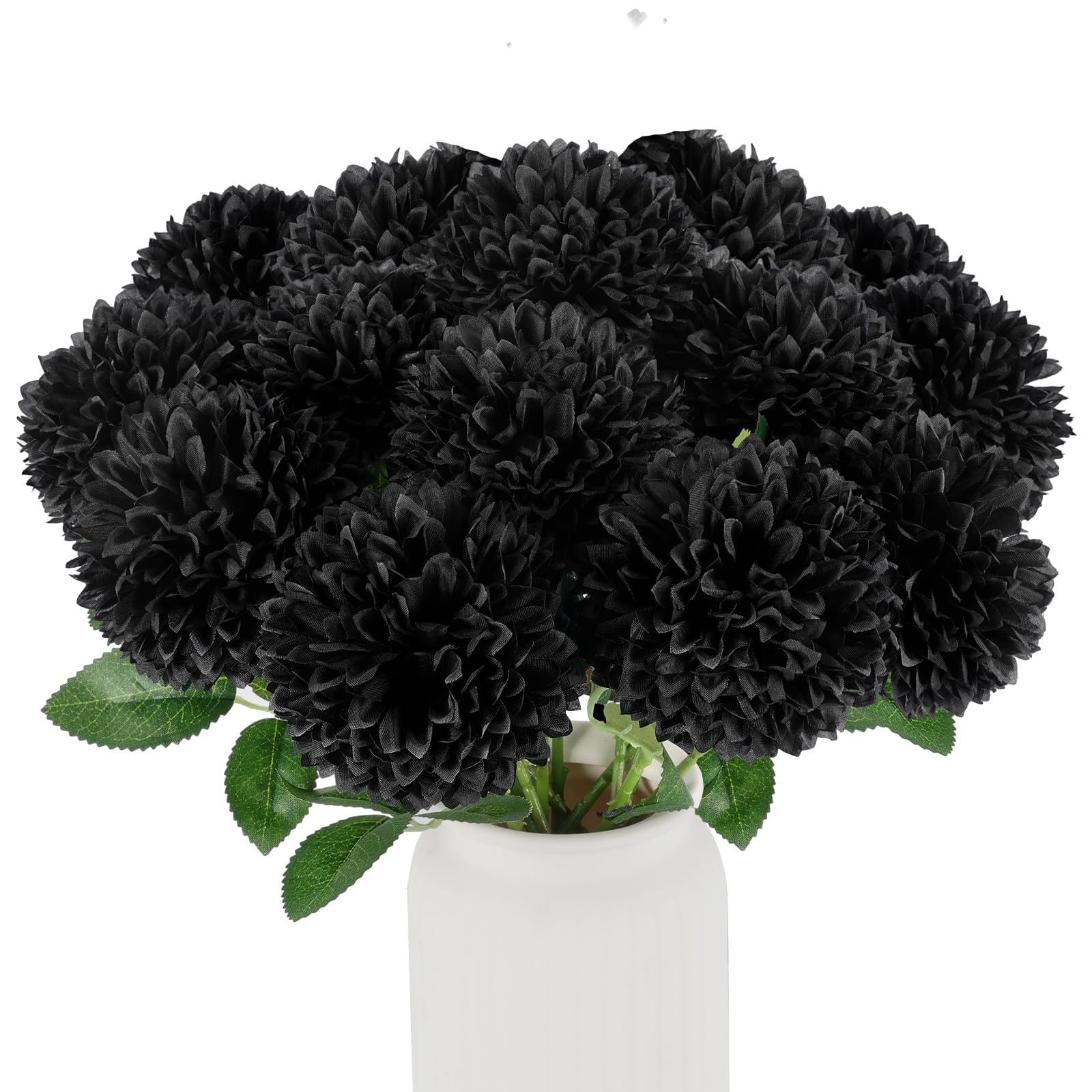 Hananona 12 Pcs Artificial Chrysanthemums Flowers Patriotic Flower, 4th of July Fake Mums Flowers Silk for Home Decor Indoor Memorial Day Table Centerpiece Vase not Included (12, Red, White, Blue)