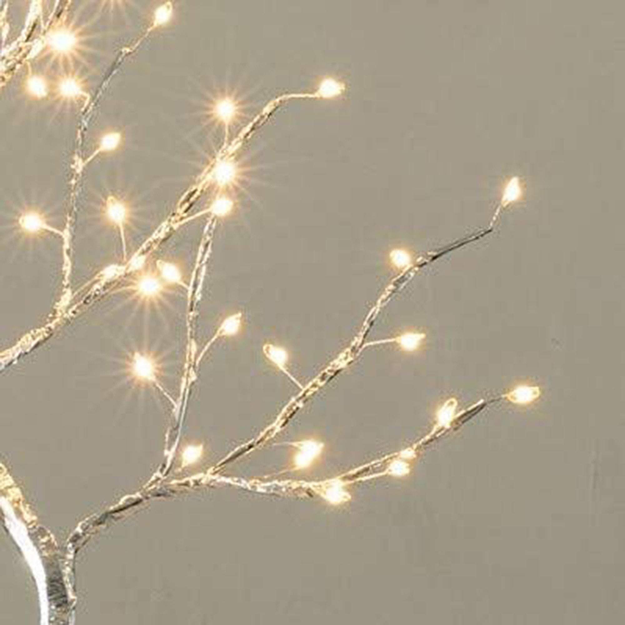 FuChsun Tabletop Bonsai Tree Light 108 LED Fairy Artificial Tree Lamp fot Room Party Home Centerpieces Decoration, Battery/USB Operated (Galaxy Glow Silver Branch)