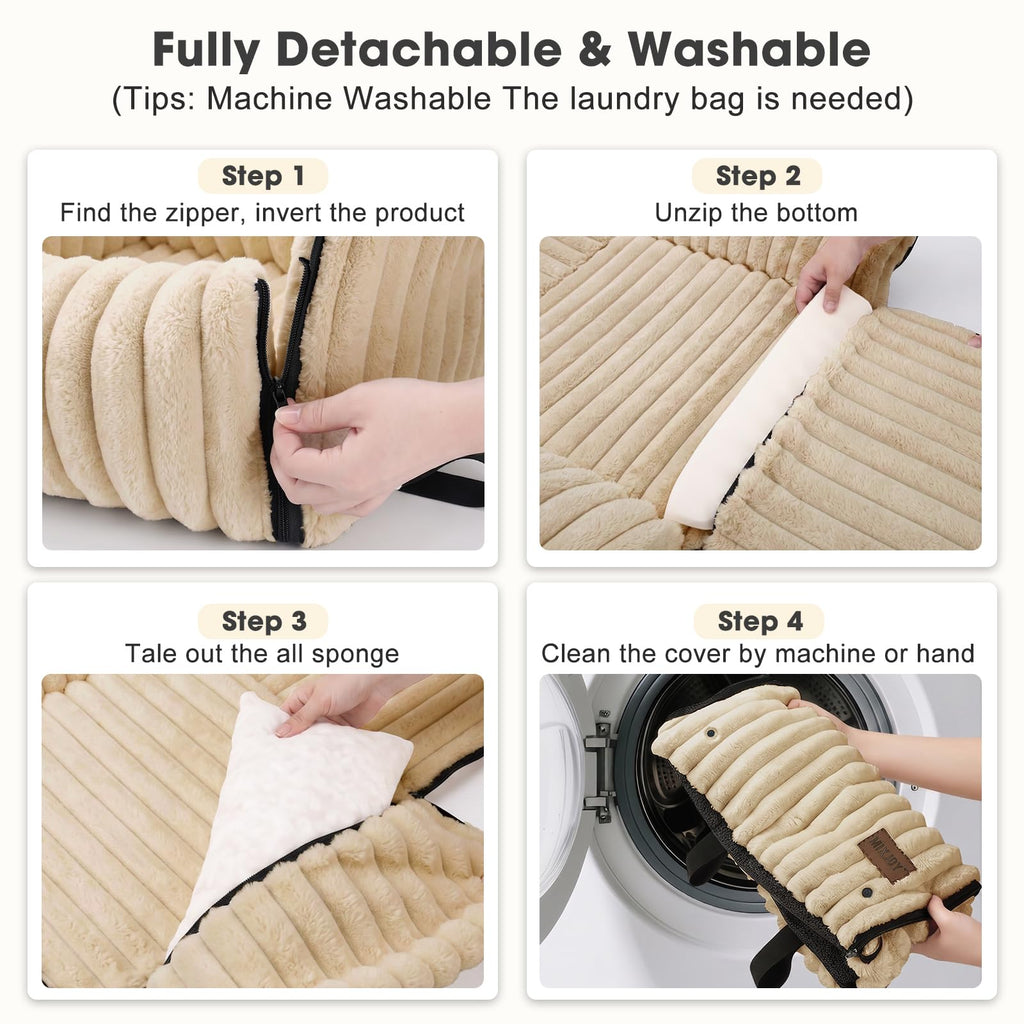 MIXJOY 6-in-1 Dog Car Seat for Small/Medium Dogs up to 25 lbs, Multi-Functional Dog Carrier for Car with Detachable Washable Cover, Pet Travel Bed with Clip-On Safety Leash, Beige