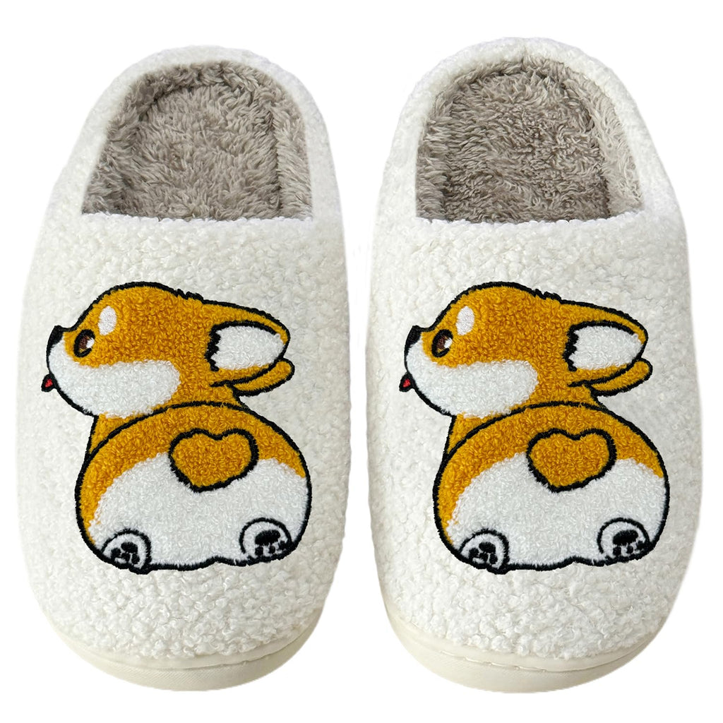 Cute Animal Slippers for Women Men Winter Fluffy Warm House Slippers Soft Plush Indoor outdoor Shoes