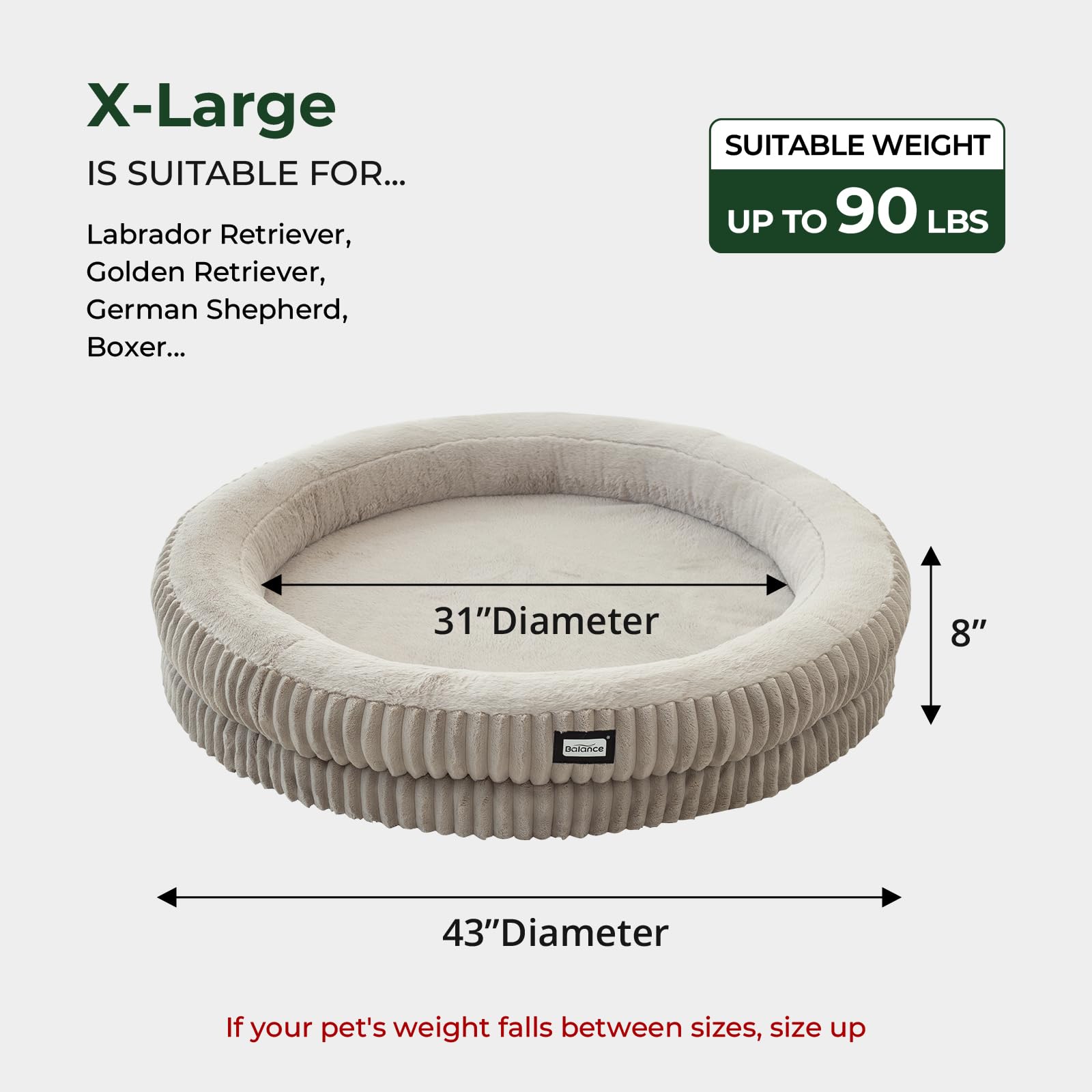 BALANCE Cat Bed Kitten Bed, Washable Round Cat Beds for Indoor Cats, Super Soft Plush Faux Fur Pet Bed for Puppy and Kitten with Anti-Slip Bottom