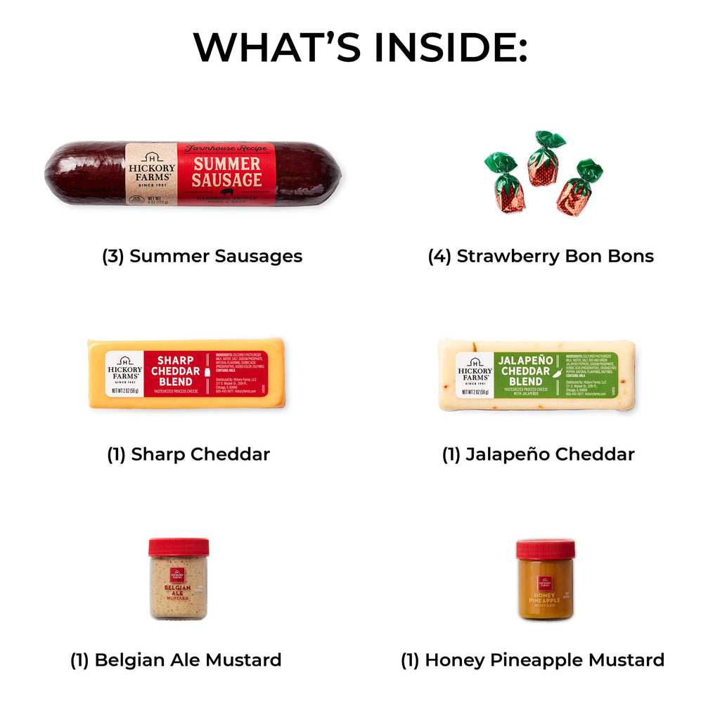 Hickory Farms Farmhouse Meat & Cheese Food Gift Basket (Small) - Box Set | Charcuterie Board Food | Summer Sausage | Father's Day | Mother's Day | Easter | Christmas | Holiday | Housewarming | Gourmet | Sympathy | Care Package