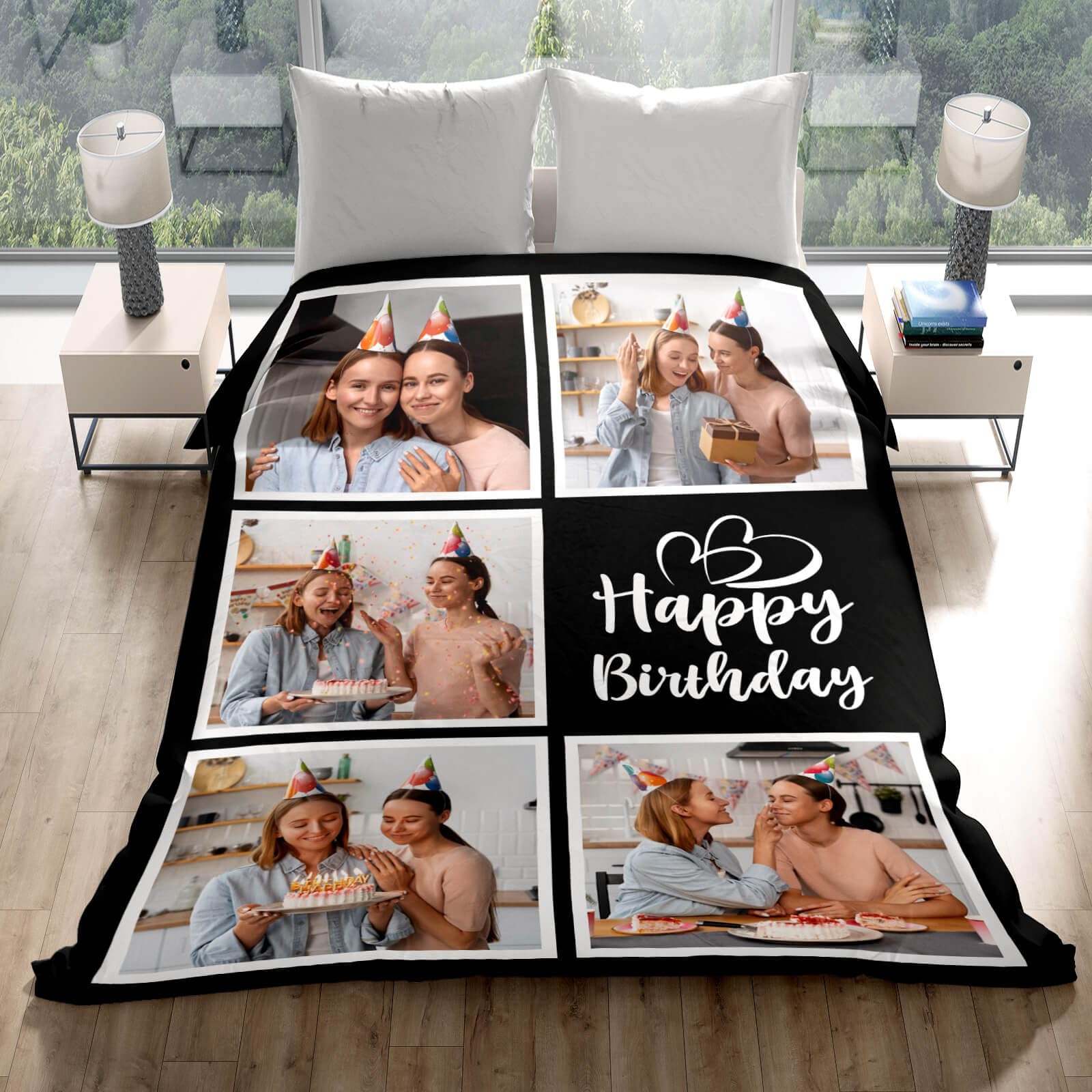inkArts Custom Blanket Throws with Photos Text Personalized with Picture Customizable, Customize for Mom, Dad, Couple, Girlfriend, Boyfriend, Husband & Wife