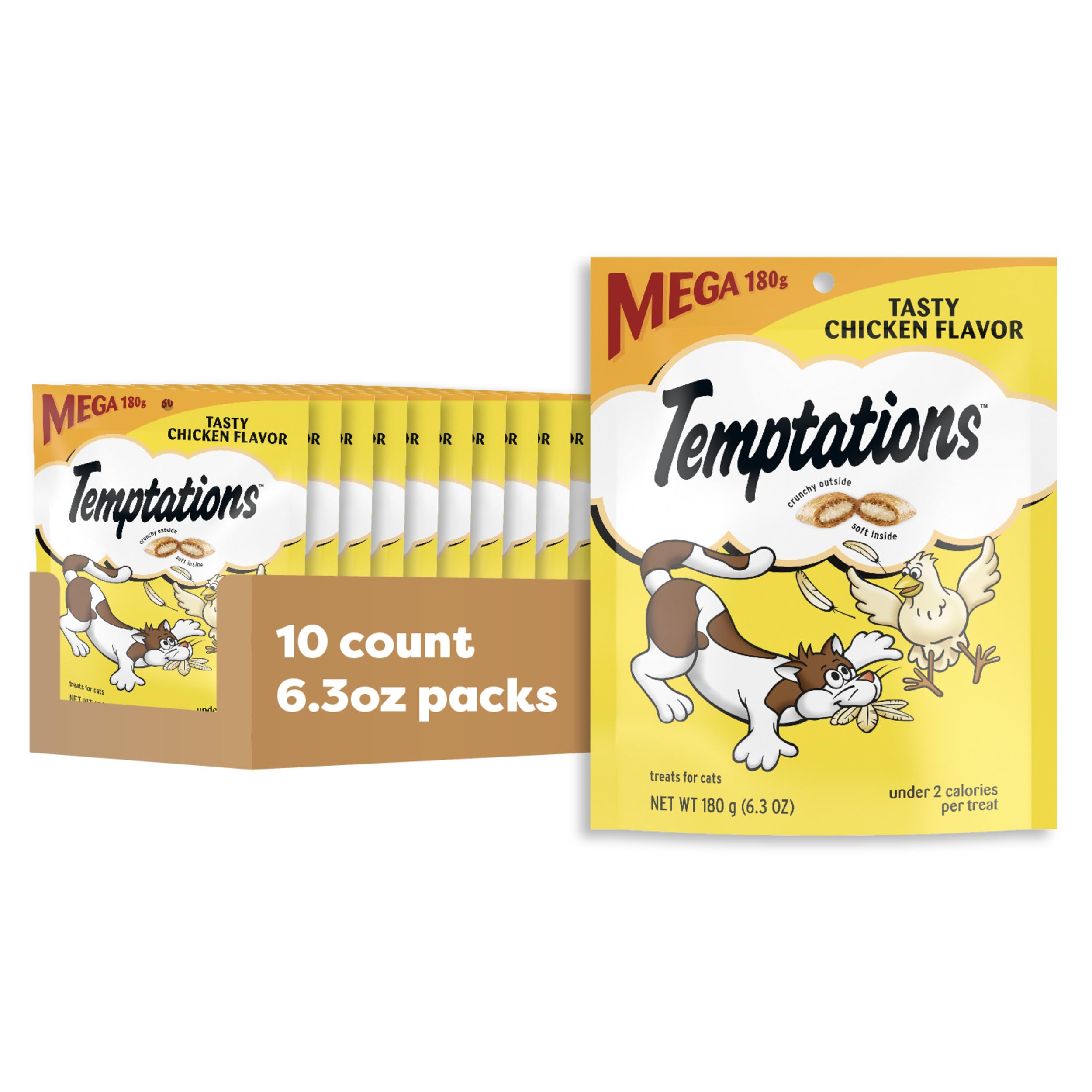 Temptations Cat Treats Classic Crunchy and Soft Cat Treats, Tasty Chicken Flavor, 30 oz. Tub