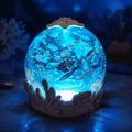 Fall Snow Globe Lantern with Swirling Maple Leaves, 9.45 Inch Autumn Water Lantern with 6 Hours Timer, USB & Battery Powered Thanksgiving Tabletop Home Decor