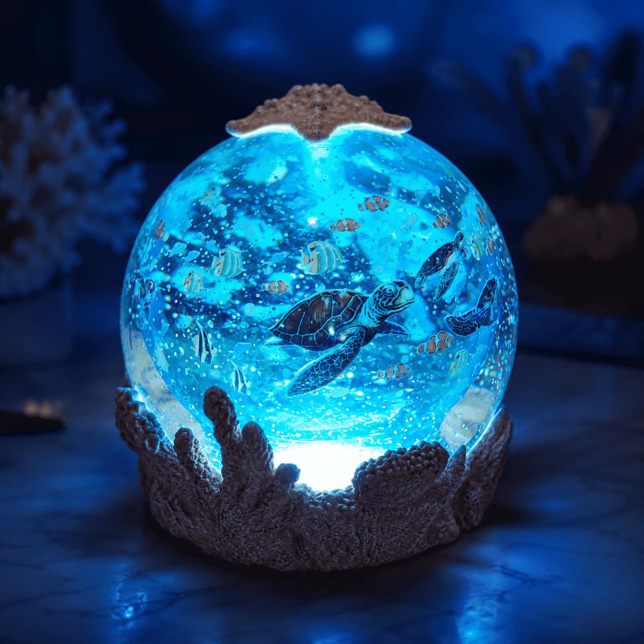 Fall Snow Globe Lantern with Swirling Maple Leaves, 9.45 Inch Autumn Water Lantern with 6 Hours Timer, USB & Battery Powered Thanksgiving Tabletop Home Decor