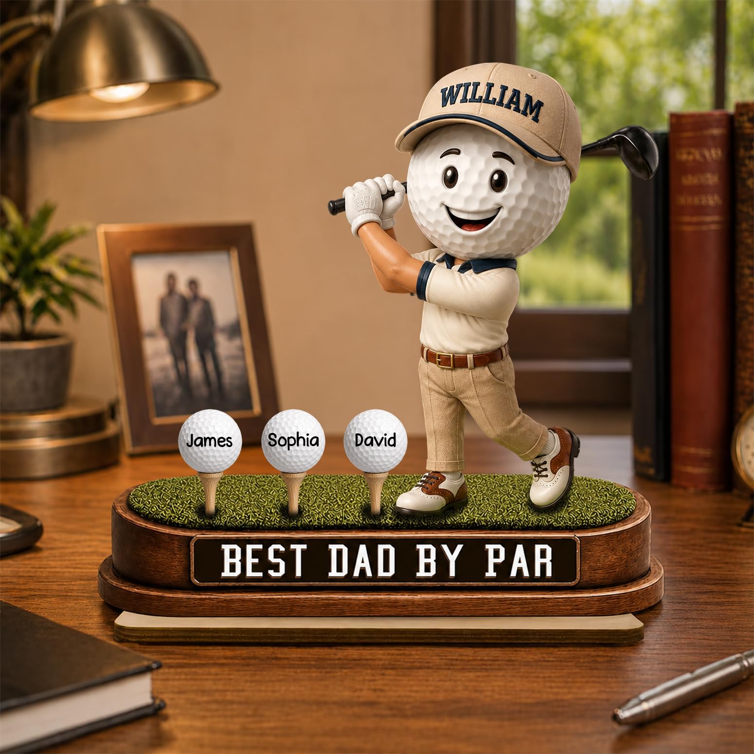 Personalized Fist Bump Dad and Kids Name Wooden Plaque, Custom Fathers Day Plaque for Dad Grandpa, Customized Sign Decorations for Daddy, Grandpa, Heartfelt Father's Day Birthday Gifts for Husband