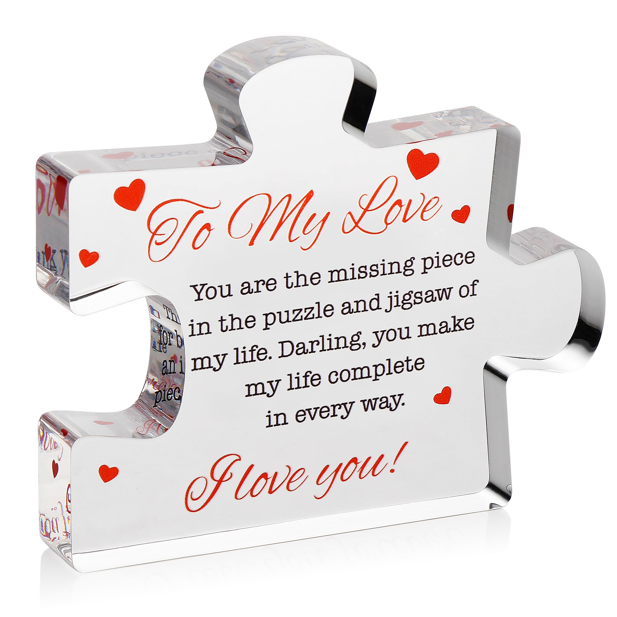 Engraved Acrylic Block Puzzle - Sentimental Gift for Her - Valentine's Day & Fiance Birthday Gift