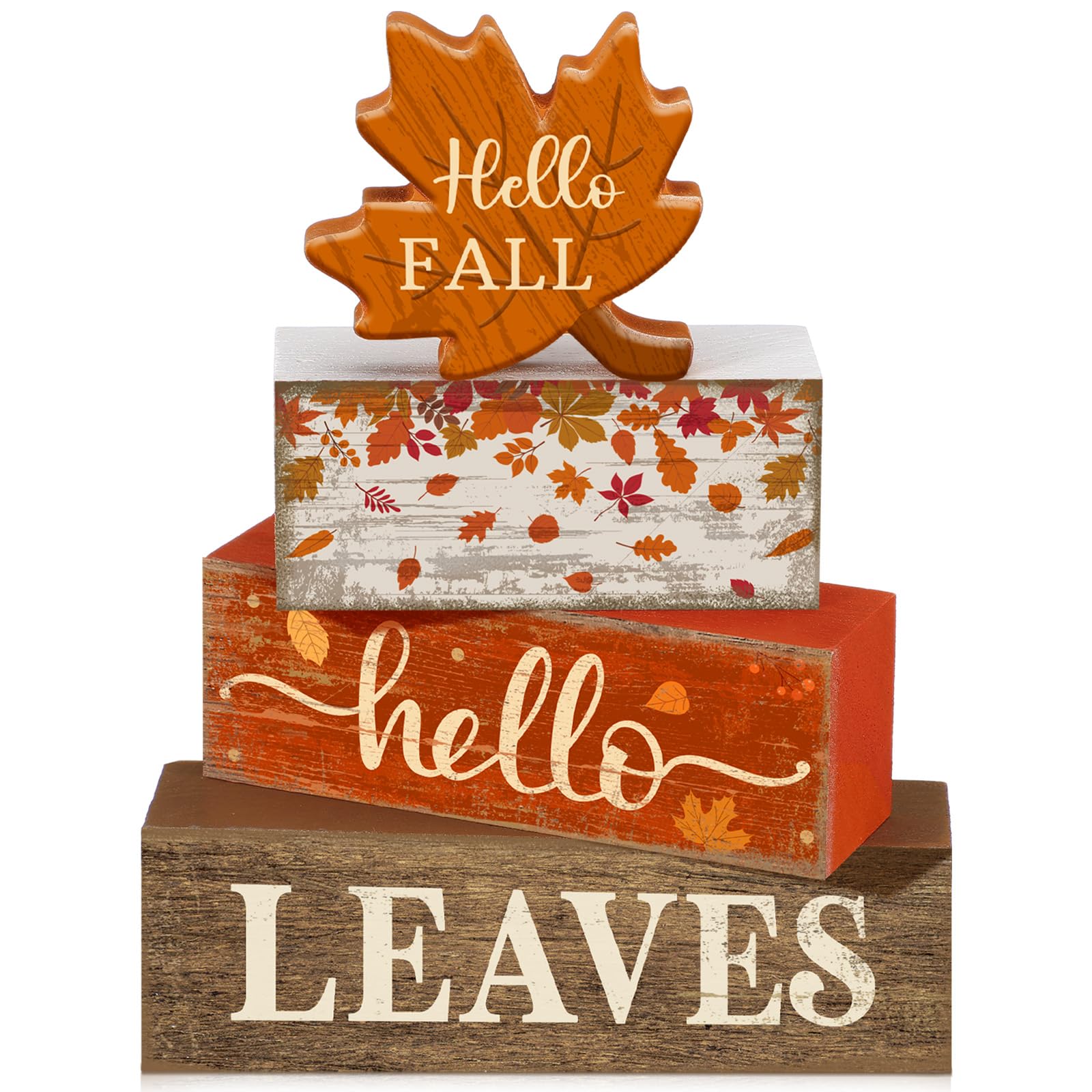 Moucuny 4 Pcs Christmas Table Decor Wooden Hot Cocoa Decoration Christmas Centerpiece Winter Tiered Tray Decor Decorative Red Hot Cocoa Block Signs Gift Farmhouse Xmas Decoration for Home Kitchen