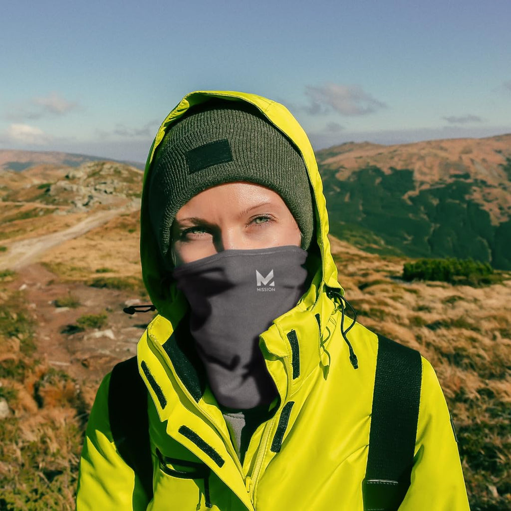 MISSION Multi-Use Neck Gaiter Face Mask for Ski & Outdoors, UPF 50, Breathable Lightweight Fabric