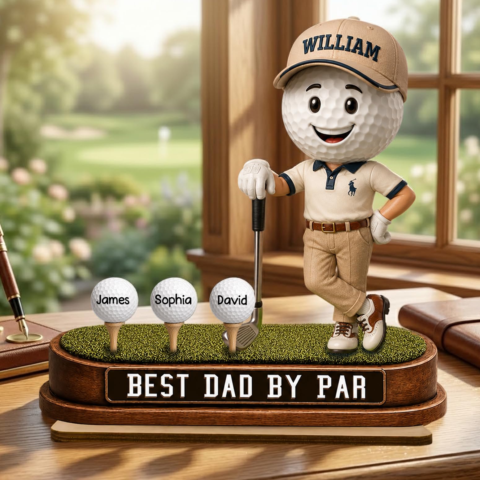 Personalized Fist Bump Dad and Kids Name Wooden Plaque, Custom Fathers Day Plaque for Dad Grandpa, Customized Sign Decorations for Daddy, Grandpa, Heartfelt Father's Day Birthday Gifts for Husband