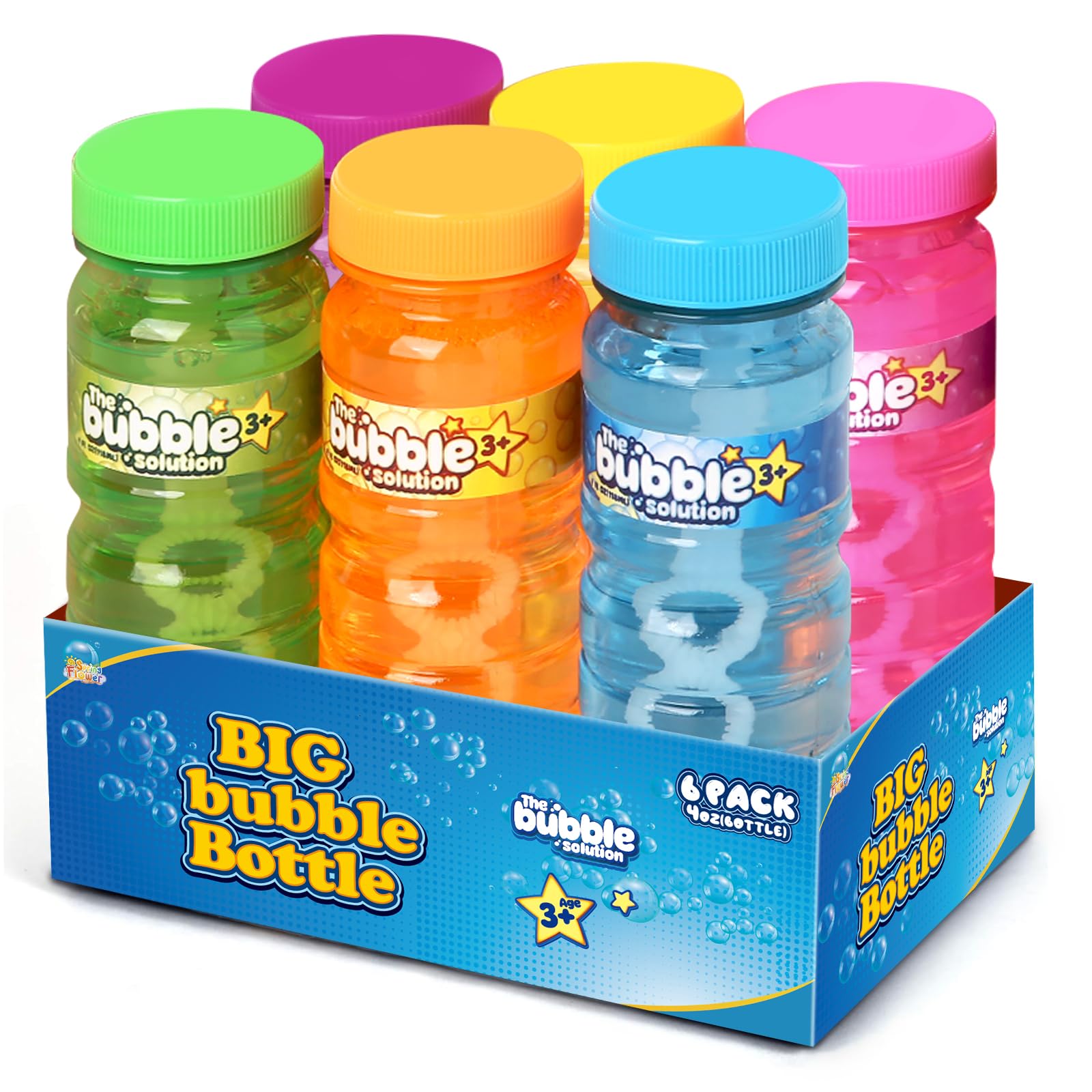 48 Pcs Bubble Bottles with Wand,Bubbles Party Favors for Kids,Summer Toys, Blow Bubbles Solution Novelty Toy, Party Favors, Birthday Party Supplies, Outdoor & Indoor Activity,4oz,6 Colors