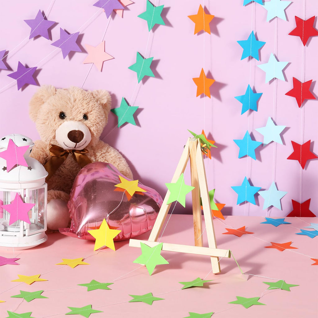 Patelai Glitter Star Garland Banner 2026 Graduation Decor 130 Feet Star Hanging Banner Twinkle Backdrop for Party Birthday Classroom Wedding Supplies(Gold)