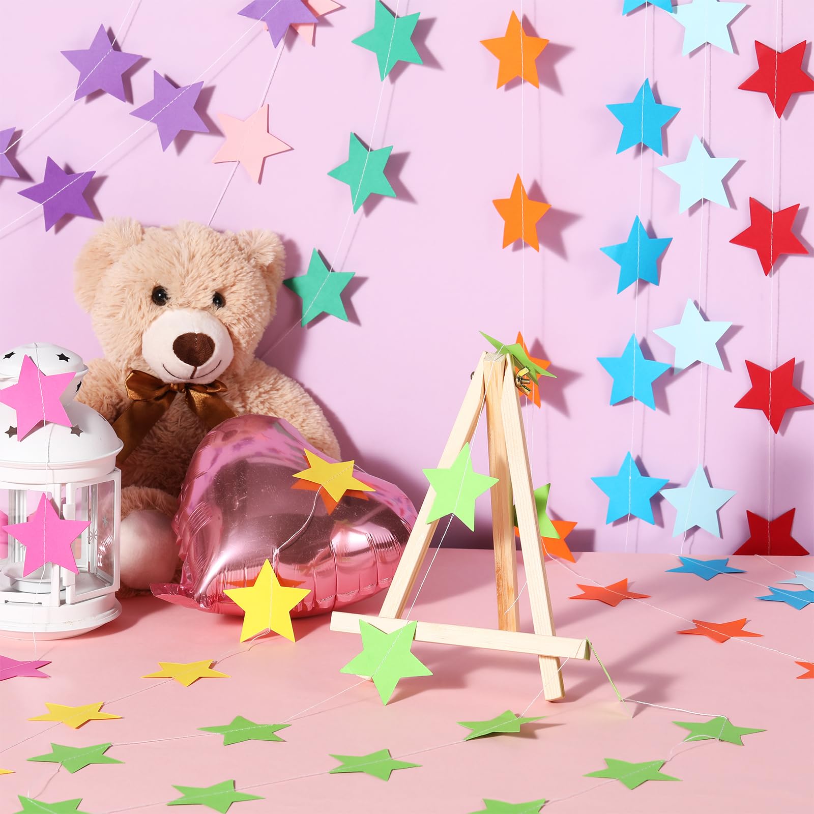 Patelai Glitter Star Garland Banner 2026 Graduation Decor 130 Feet Star Hanging Banner Twinkle Backdrop for Party Birthday Classroom Wedding Supplies(Gold)