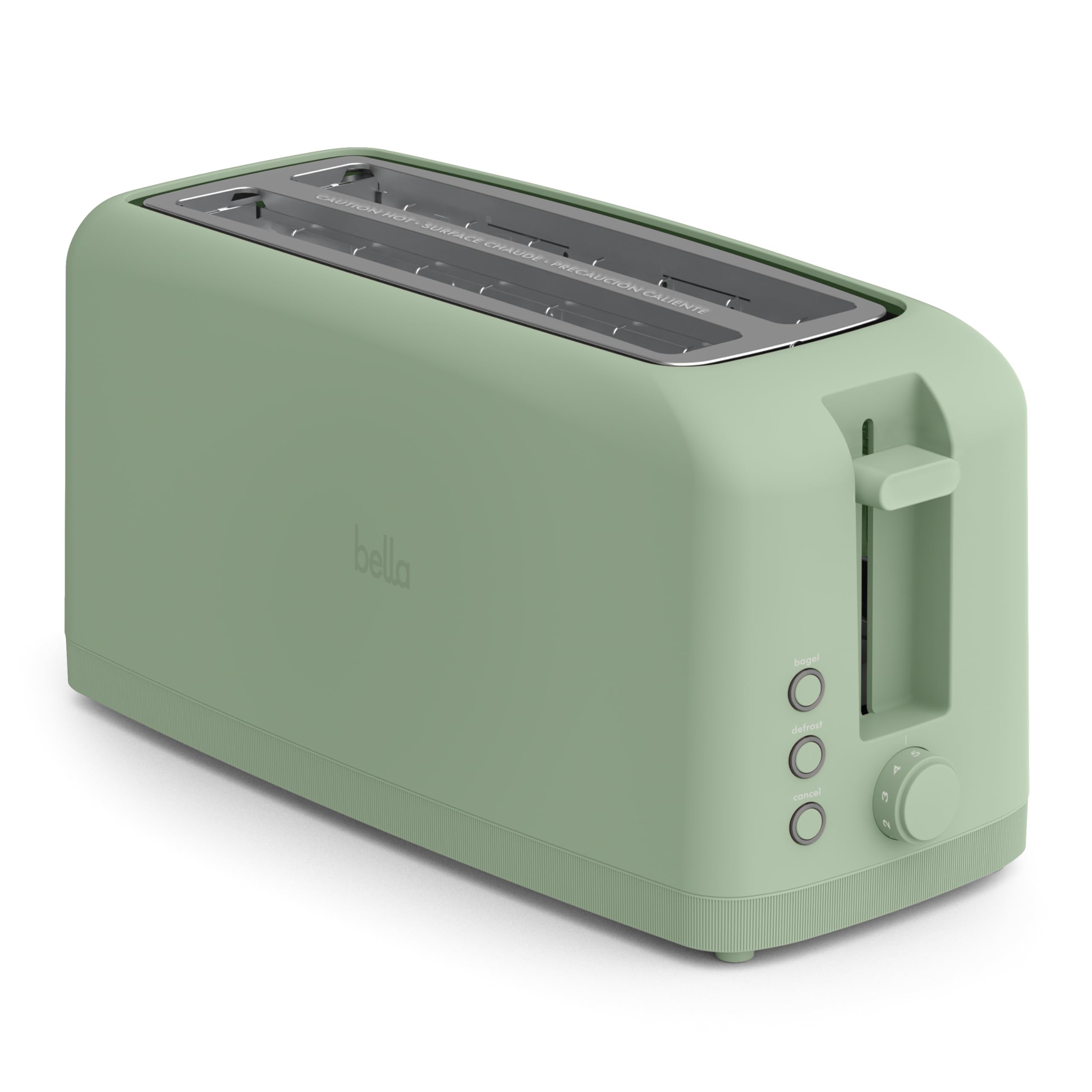 bella 2 Slice Slim Toaster, Fits-anywhere™ Kitchenware, 6 Setting Shade Control with Reheat & Cancel Buttons, Fits Sourdough, 10” Long Slot, Anti Jam & Auto Shutoff, 900 Watt, Surf