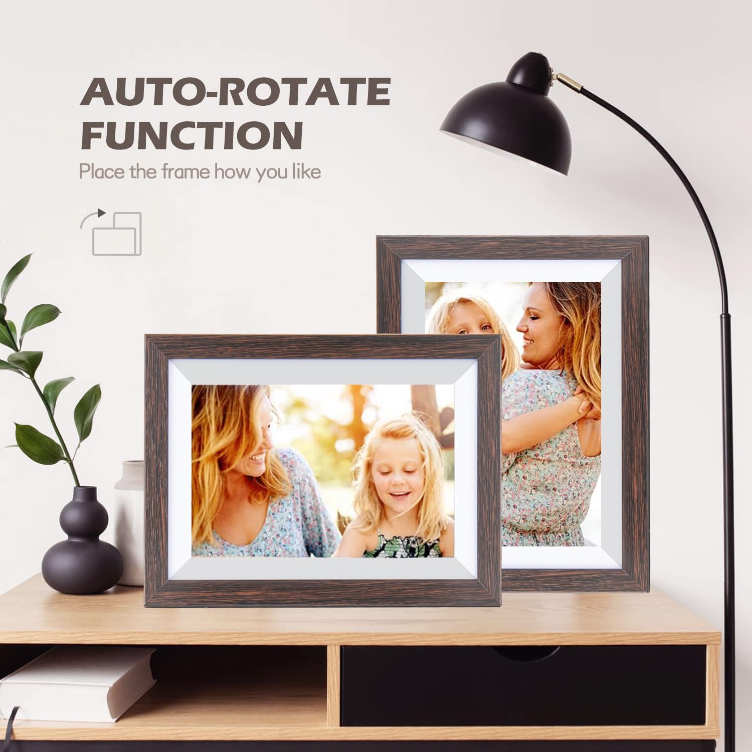 Frameo Digital Picture Frame, 10.1 Inch Smart WiFi Photo Frame with 1280x800 HD IPS Touch Screen, Auto-Rotate, Wall Mountable, Share Photos/Videos Instantly via App from Anywhere