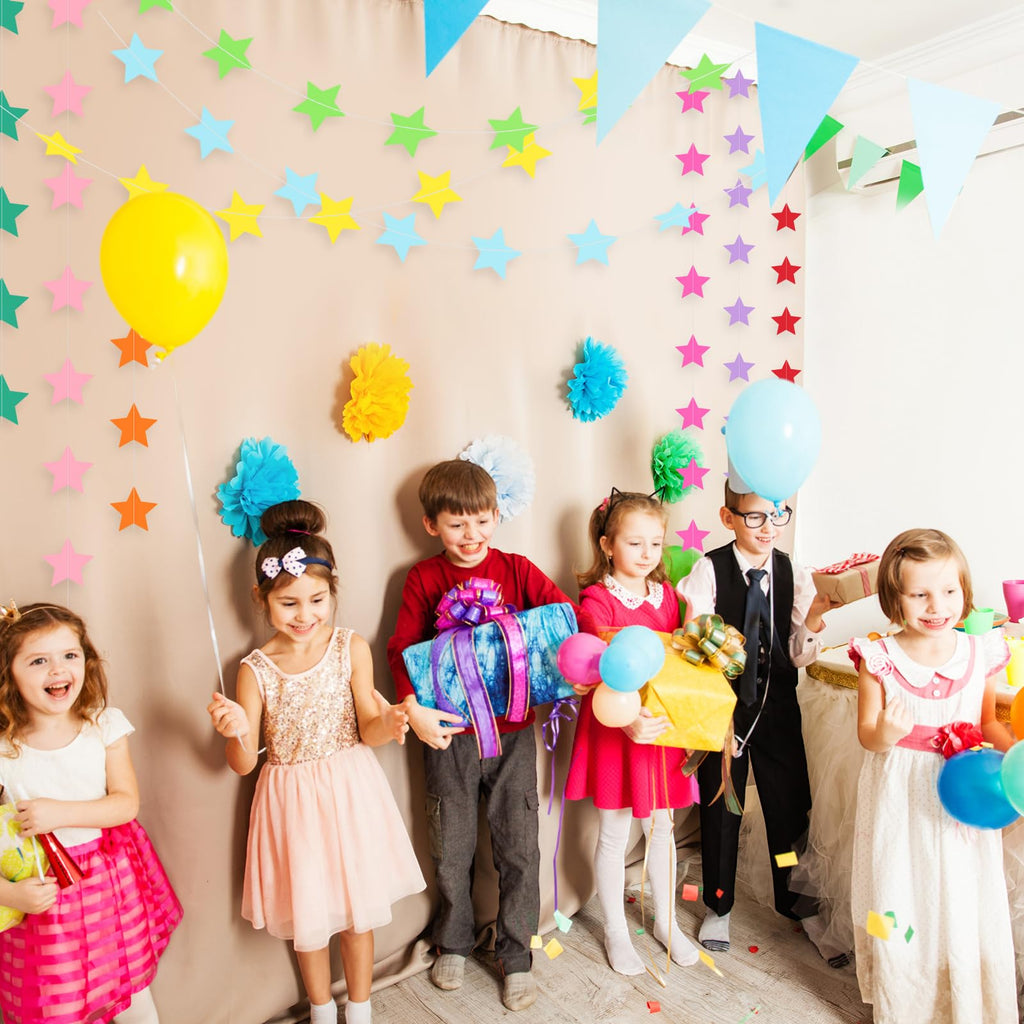 Patelai Glitter Star Garland Banner 2026 Graduation Decor 130 Feet Star Hanging Banner Twinkle Backdrop for Party Birthday Classroom Wedding Supplies(Gold)