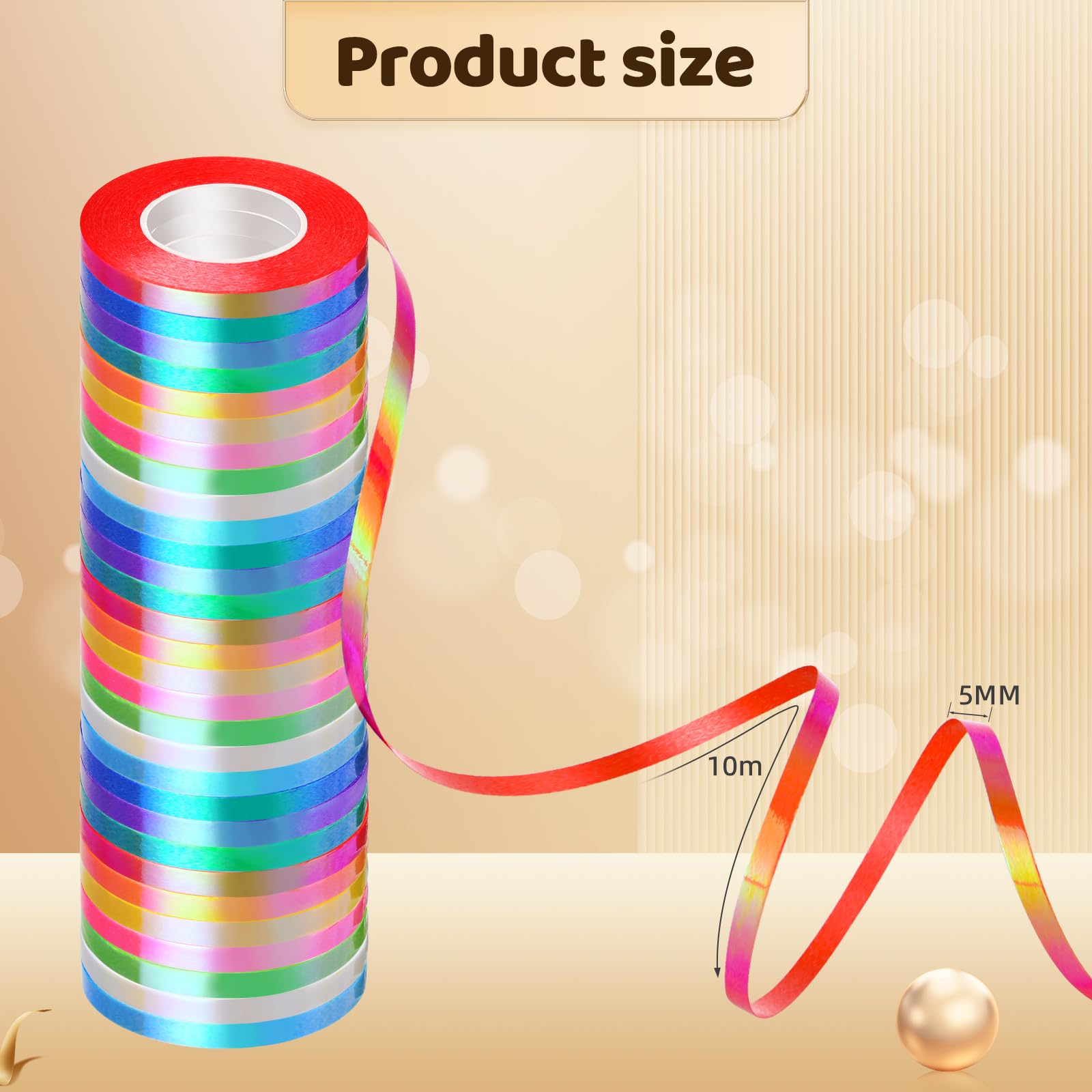 30 Roll 15 Colors Curling Ribbons for Crafts Bows Present Wrapping Ribbon Florist Wedding Party Festival Art Craft Decor, Separate Rolls, 11 Yards Per Roll, 3/16 Inch Wide 3/16" - Set1