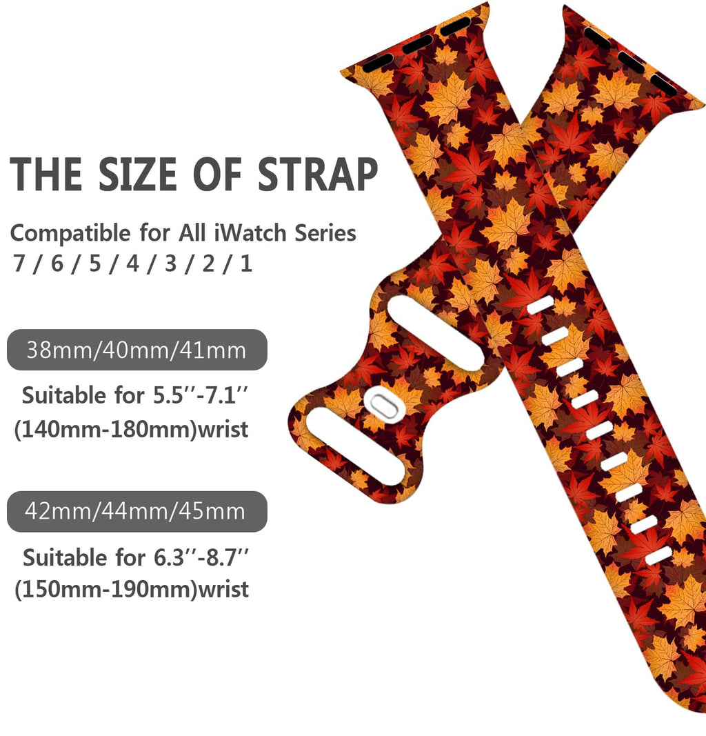 Holiday Watch Bands Compatible Watch 38mm 40mm 41mm 42mm for Women Men, Adjustable Soft Silicone Replacement Smartwatch Wristband for SE Series 8/7/6/5/4/3/2/1
