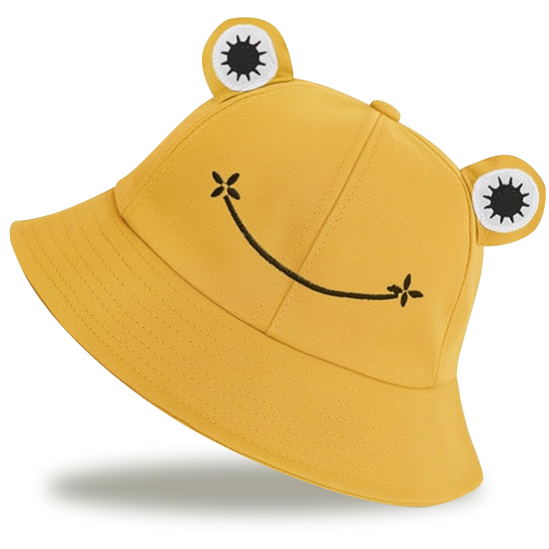 Sun Bucket Hats for Women & Men Beach Hat UV Protection Adjustable Summer Packable Cotton Frog Funny Fisfing Travel Cap