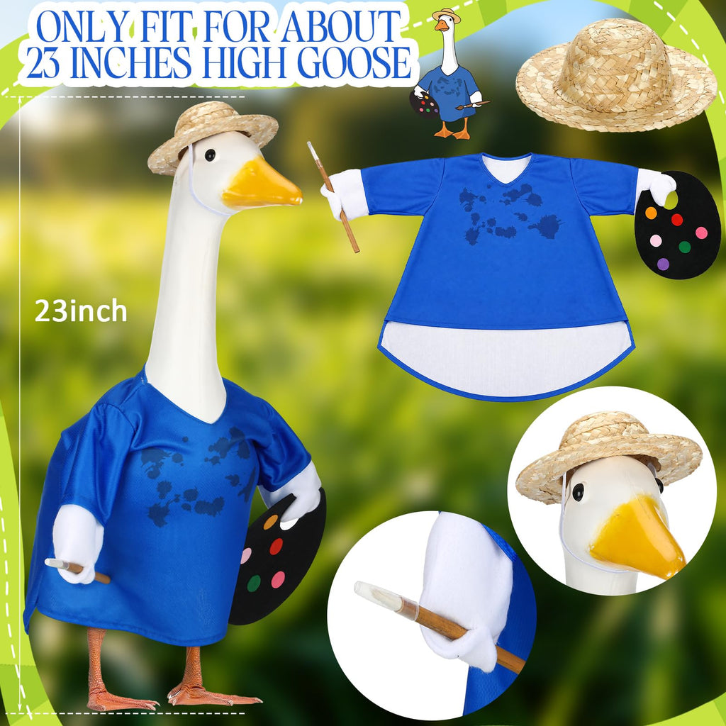 Suzile Fall Maple Porch Goose Outfit Autumn Goose Clothes for 23 Inch Cement or Plastic Geese Costume for Yard Lawn Outdoor Garden Patio Concrete Duck Statue Dress Thanksgiving Party Holiday Decor