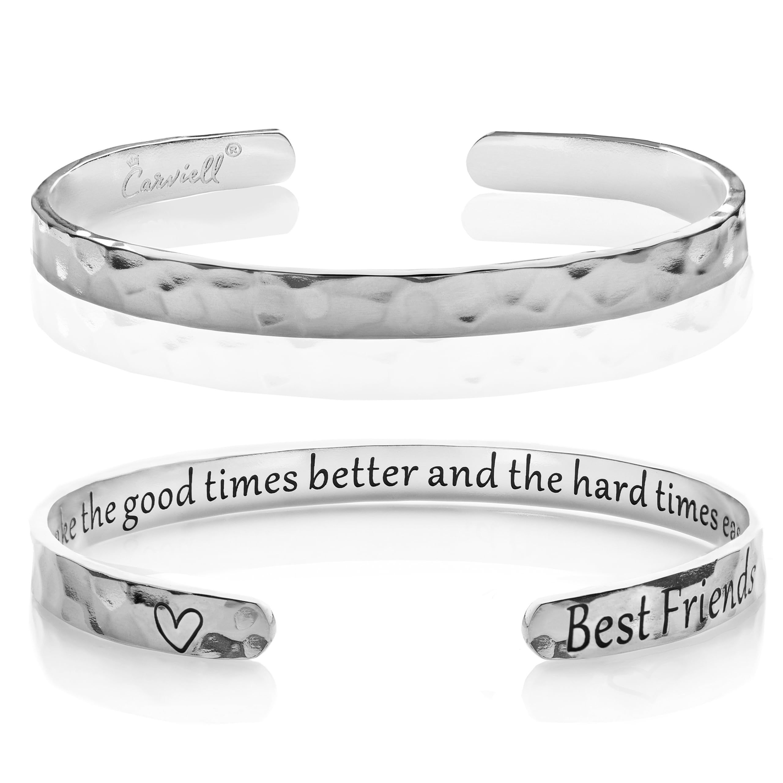 Carviell Bracelet - Gifts for Women – Inspirational, Friendship, Love, Mom, Daughter, Sister, Christian, Graduation, Memorial & Wedding Gifts – 100+ Phrases – Stainless Steel, Gift-Ready