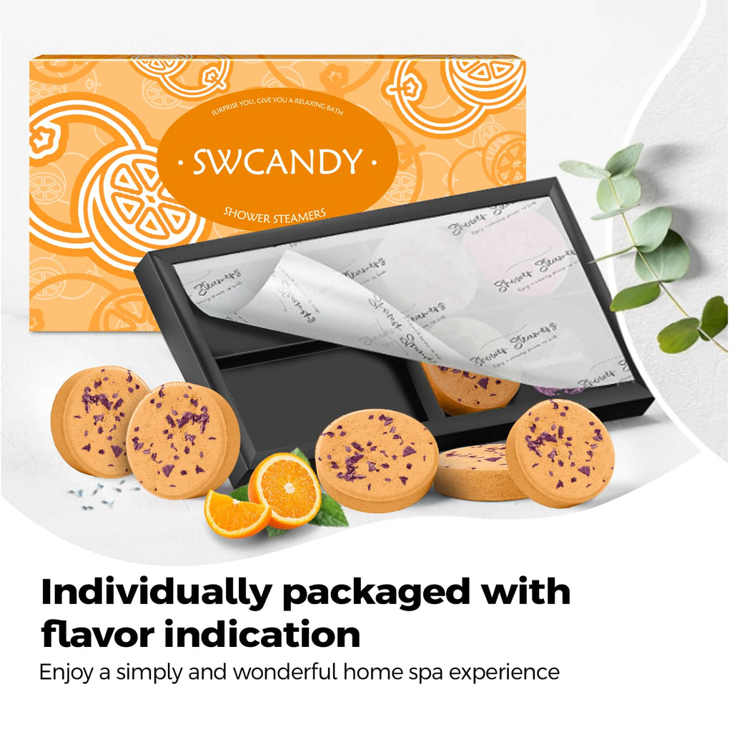 Shower Steamers Aromatherapy Birthday Gifts for Women - SWCANDY 8 Pcs Travel Essentials, Hotel Shower Spa Holidays Mom Wife Grandma Sister Her Self Care Relaxation with Natural Essential Oils Home