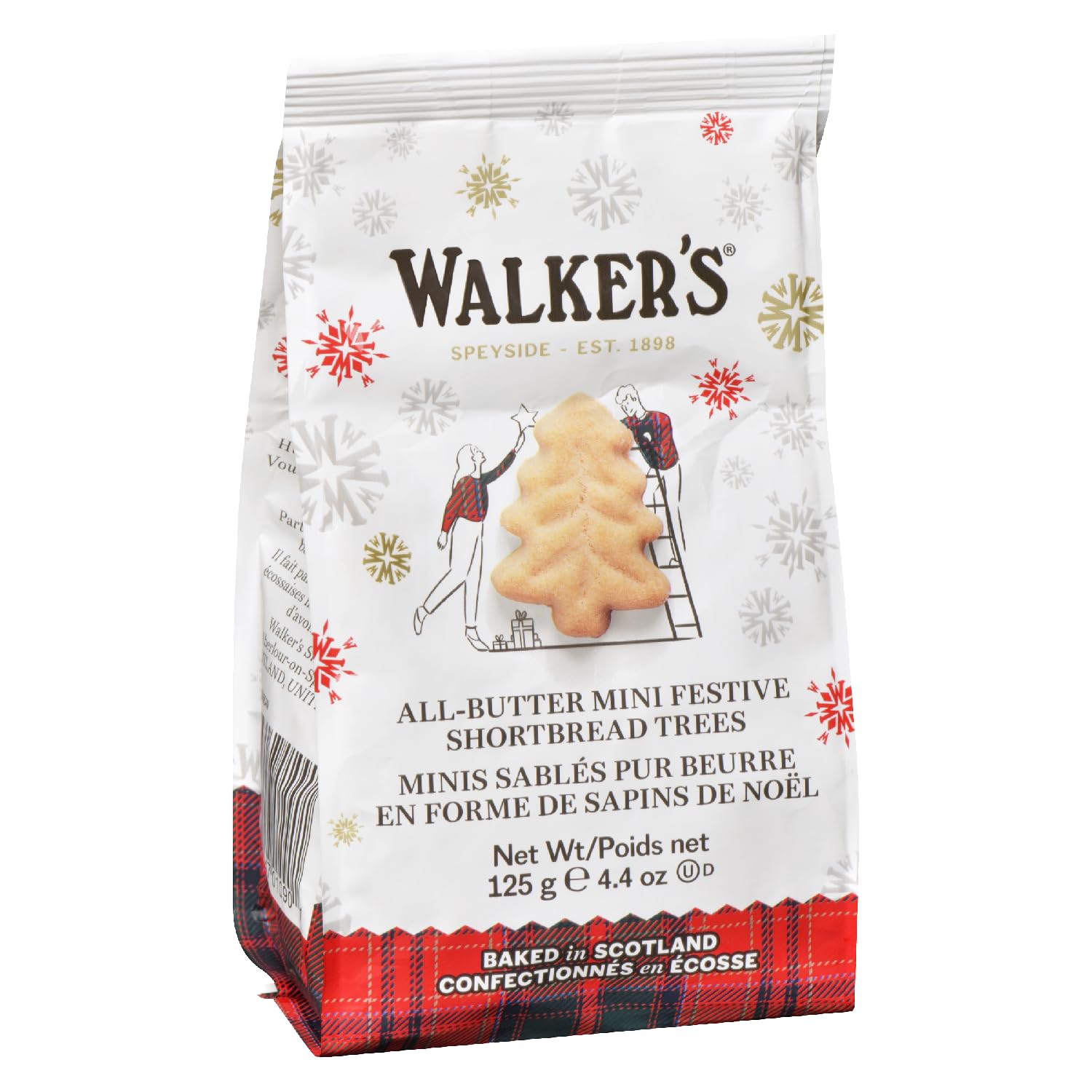 Walker's Shortbread Christmas Tree Shaped Mini Holiday Cookies, Pure Butter Shortbread Cookies, 5.3 Oz Box