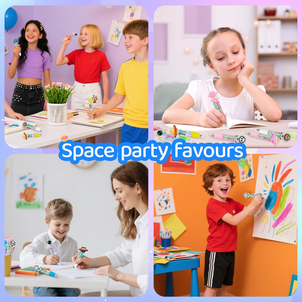 CZWZ 20Pcs Mini Multicolor Pens in One 4-in-1 Cute Pens Bulk for Kids, Fun Kawaii Ballpoint Pens for Birthdays and Children's Party Favors Gifts Teacher School Supplies