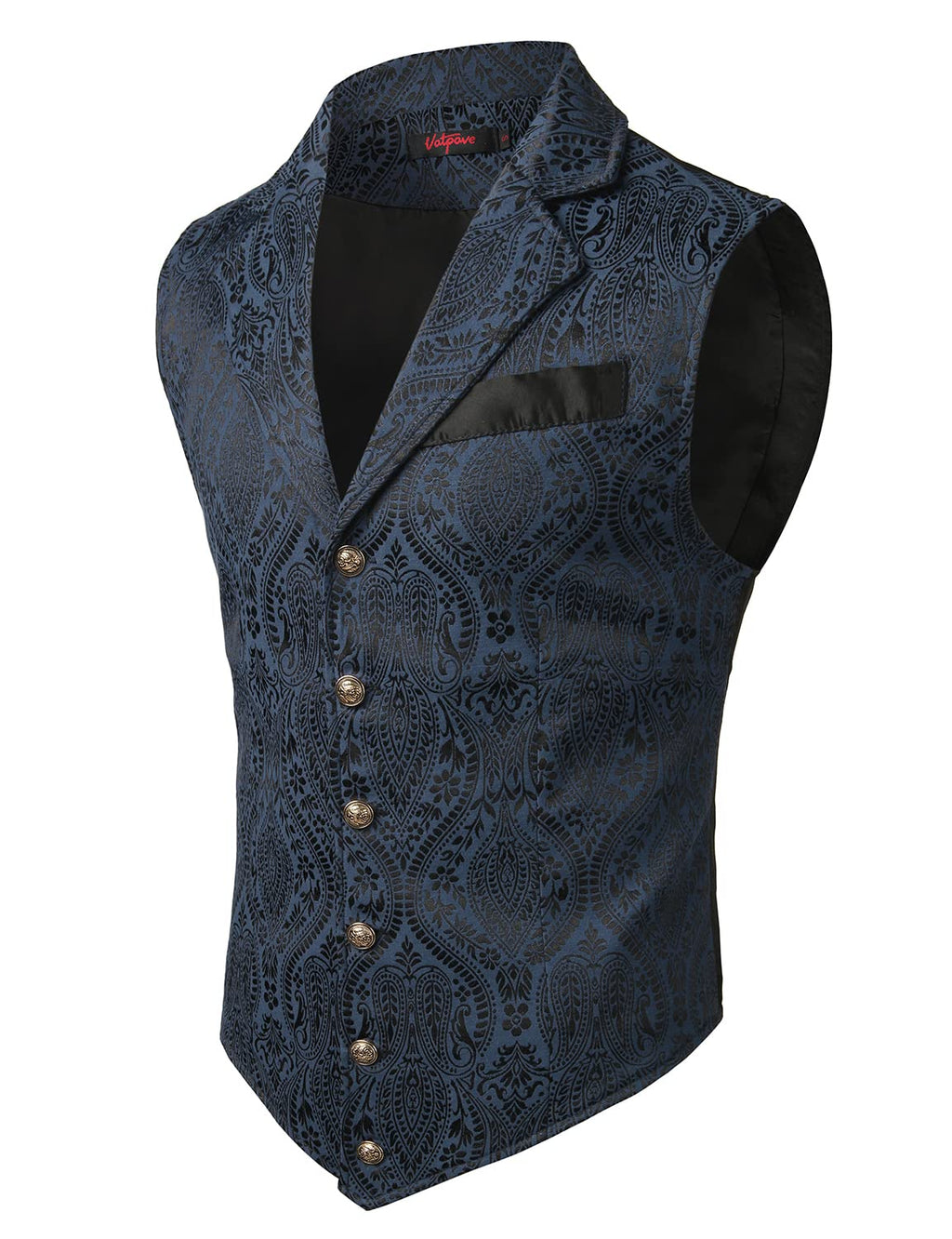 VATPAVE Mens Victorian Suit Vest Steampunk Gothic Waistcoat